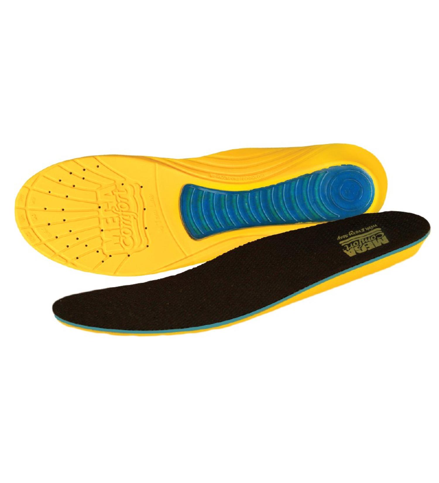 MEGAComfort MEGASole Anti-Fatigue Insoles | Women's Size 5-6-7 | 100% Memory Foam with Gel | Yellow Blue - Buy Online on GoSupps.com