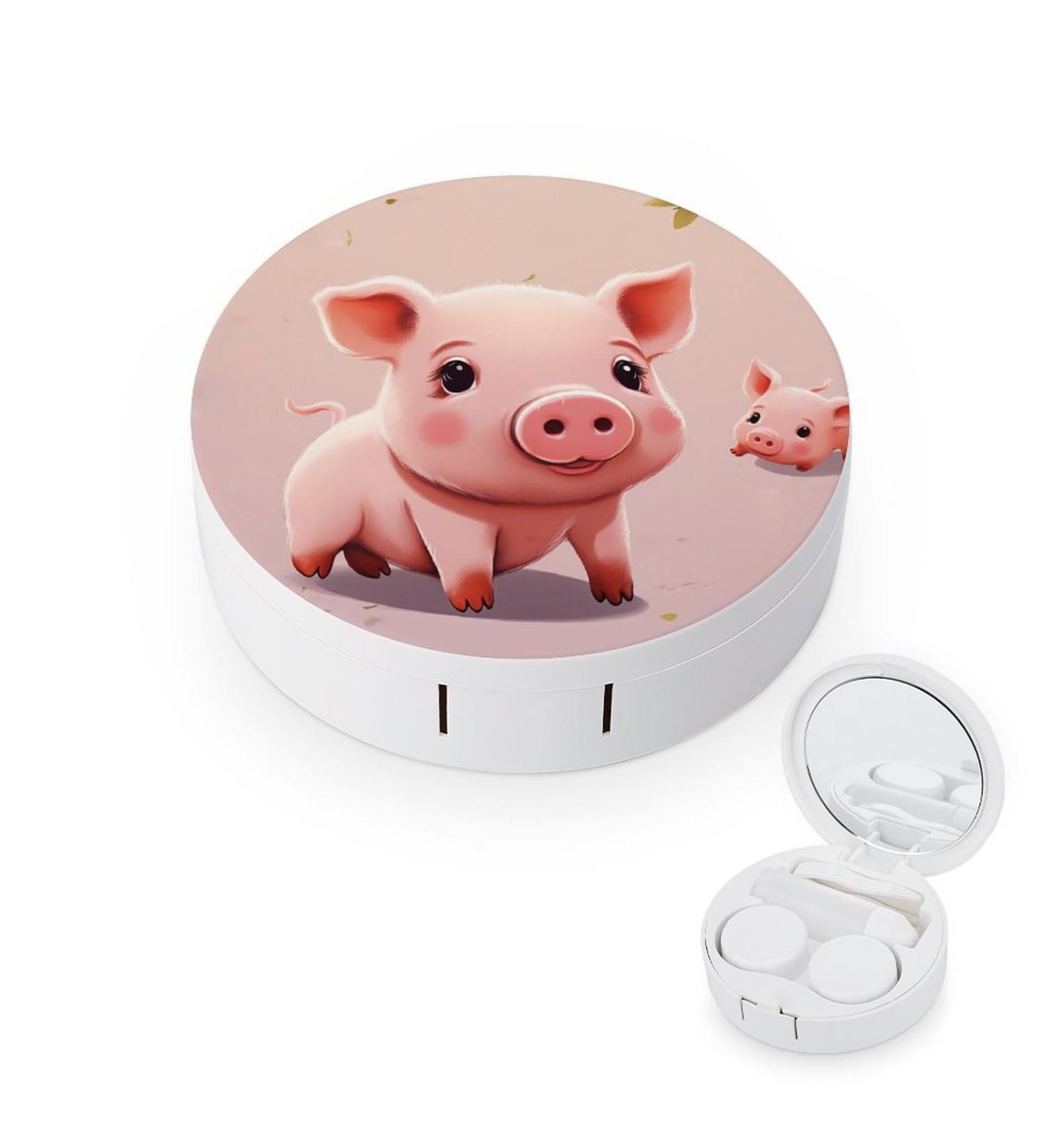 Cute Pig Contact Lens Case - Portable Travel Storage Box for Contacts International Shipping Available - Buy Online on GoSupps.com