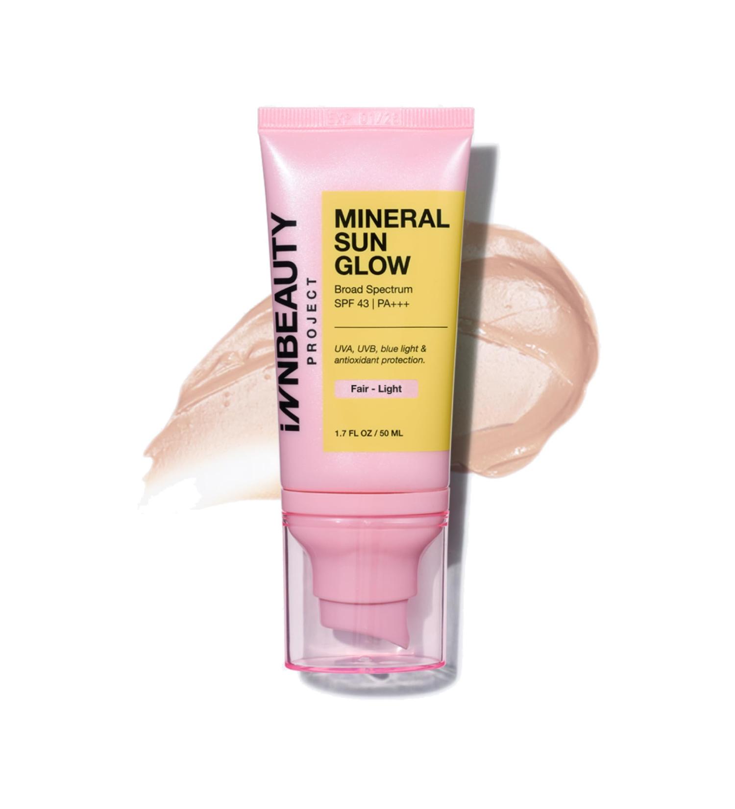 INNBEAUTY Project Mineral Sun Glow Broad Spectrum Sunscreen SPF 43 PA+++ with Peptides & Vitamin C Fair-Light 1.7 OZ (50ml) Fair Light - Buy Online on GoSupps.com