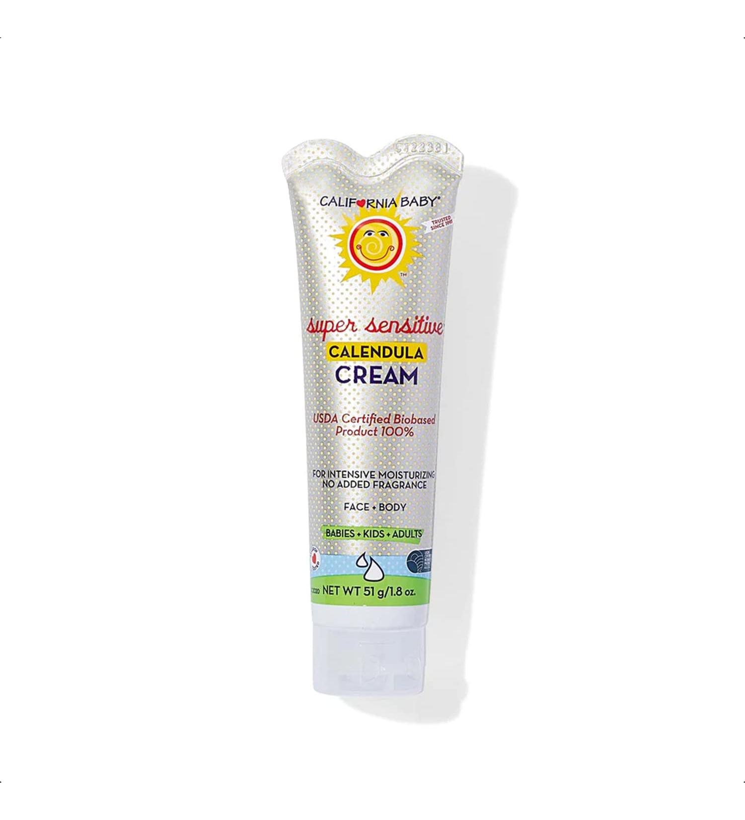 California Baby Calendula Cream (Unscented) | USDA Certified | 100% Plant-Based | Allergy Friendly | Calendula Ointment for Dry, Sensitive Skin | 1.8 oz - Buy Online on GoSupps.com