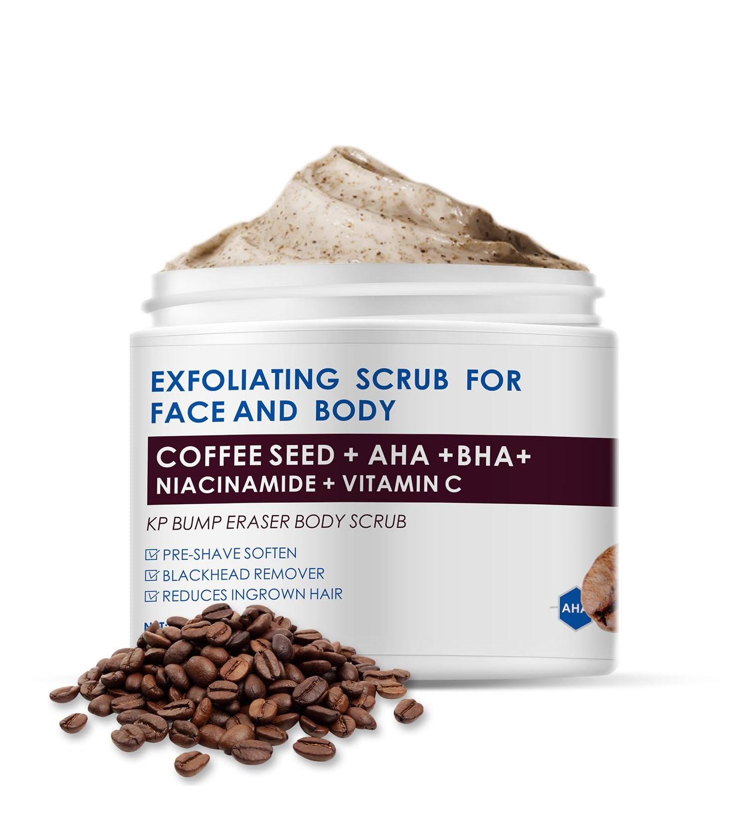Men's Face Scrub - Deep Exfoliating Facial Exfoliator with Coffee Extract AHA BHA Blackhead Remover & KP Bump Eraser - 4.23 oz - Buy Online on GoSupps.com