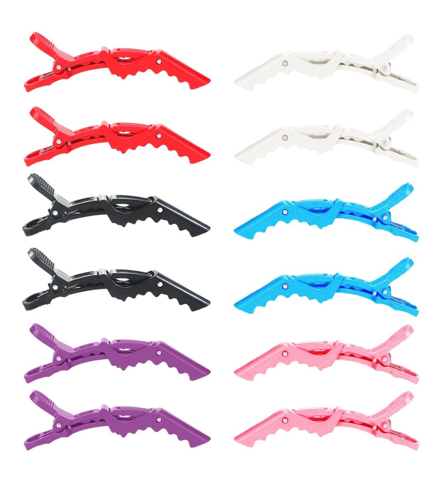 TRKETK 12 Pieces Crocodile Clips Hair Alligator Clips Professional Styling Hair Clips Hair Sectioning Clips Plastic Hair Barrettes with Nonslip Grip and Wide Teeth for Hair Salon Styling Home Use - Buy Online on GoSupps.com
