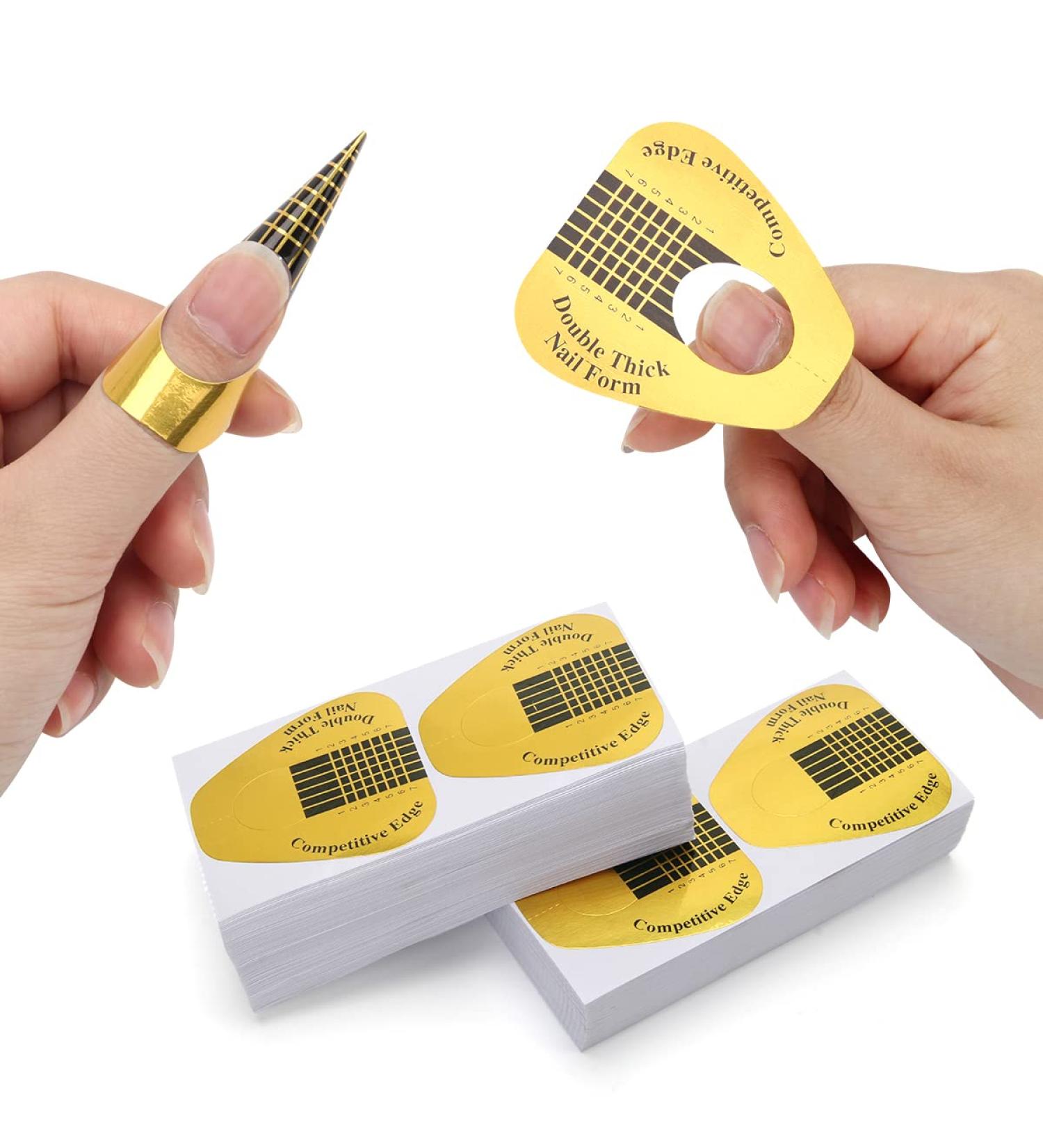 AHIER Nail Forms 500PCS - Gold Horseshoe Nail Extension Tips for Acrylic/UV Gel Nails - Buy Online on GoSupps.com