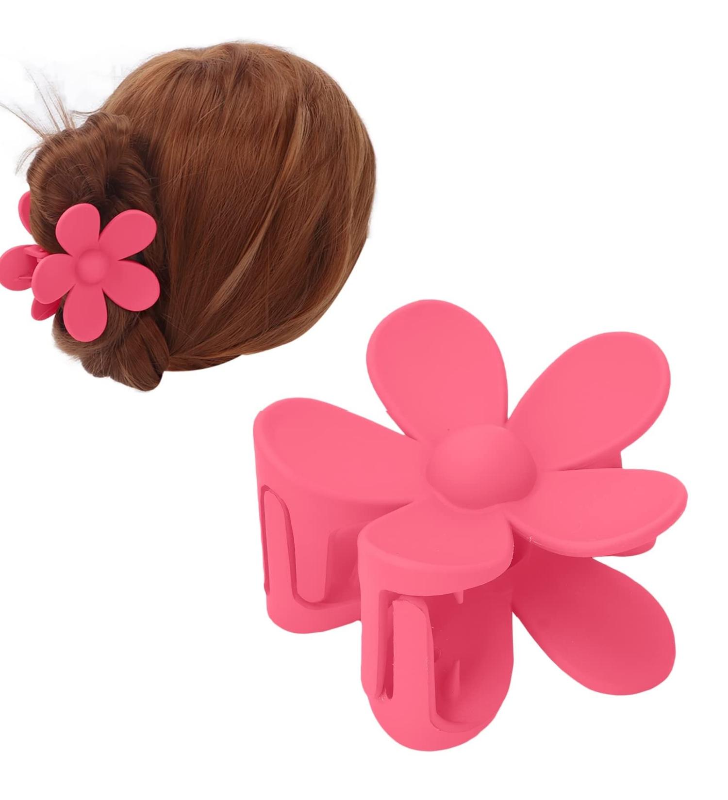 Durable Red Rose Flower Claw Clip - Big Hair Clip with Dual Locking Teeth for Girls & Women | International Shipping - Buy Online on GoSupps.com