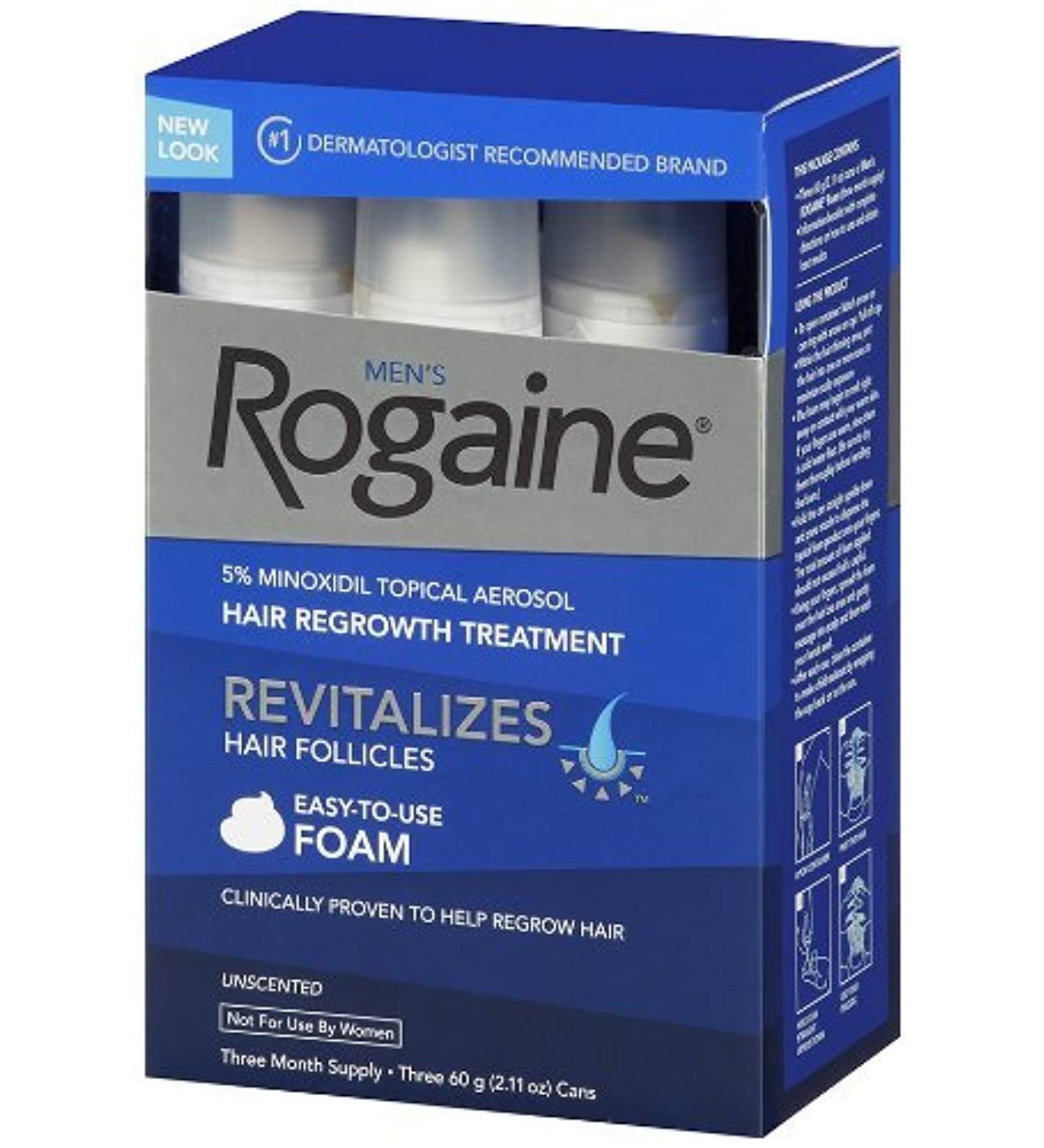 Rogaine Economy Pack for MenHair RegrowthTreatment Easy-to-Use Foam Jumbo Pkg 6 Month Supply (6 of the 2.11oz Cans)