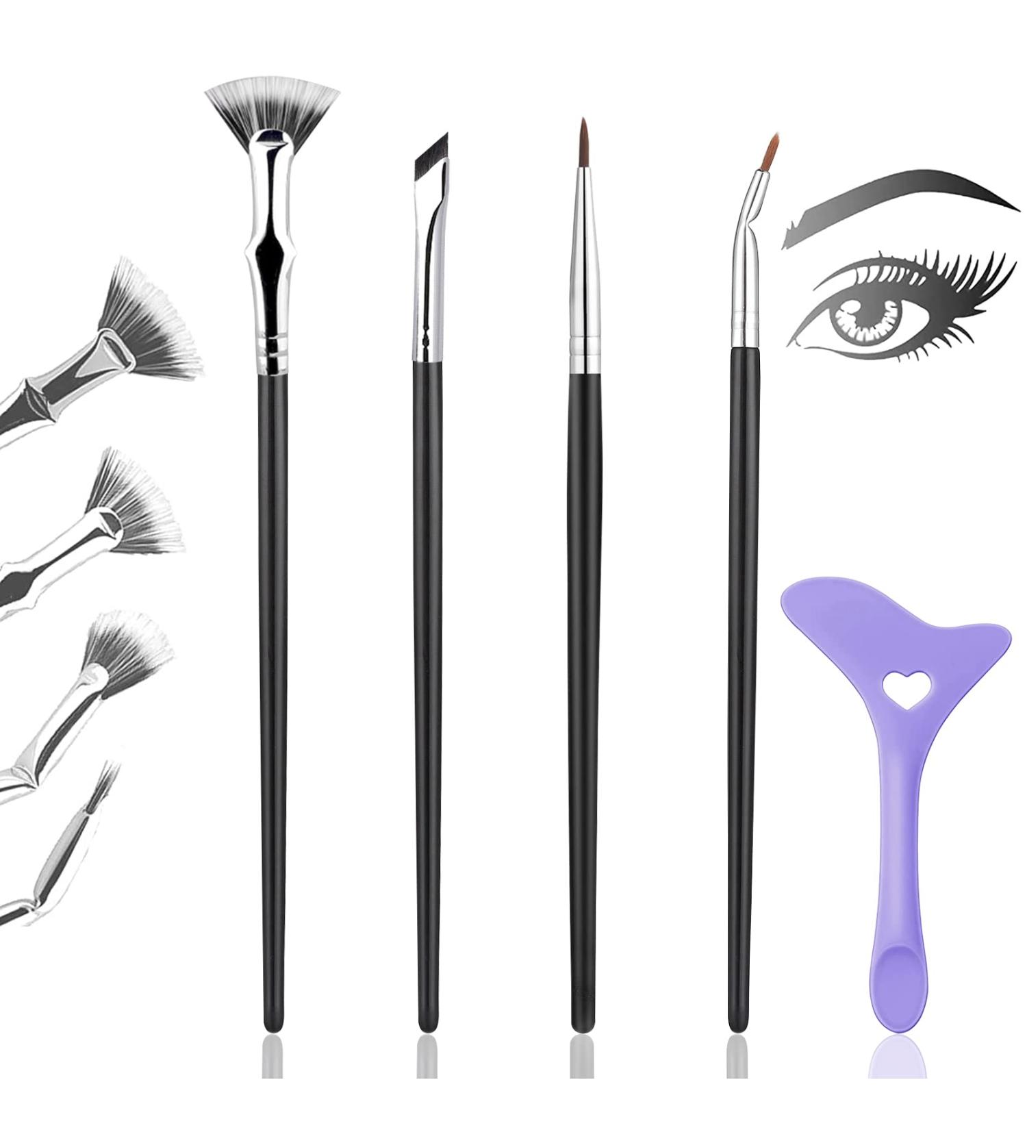 5 Pcs Mascara Fan Brush Set - Eyeliner Eyelash & Eyeshadow Brushes for Flawless Makeup | Women & Girls Accessories - Buy Online on GoSupps.com
