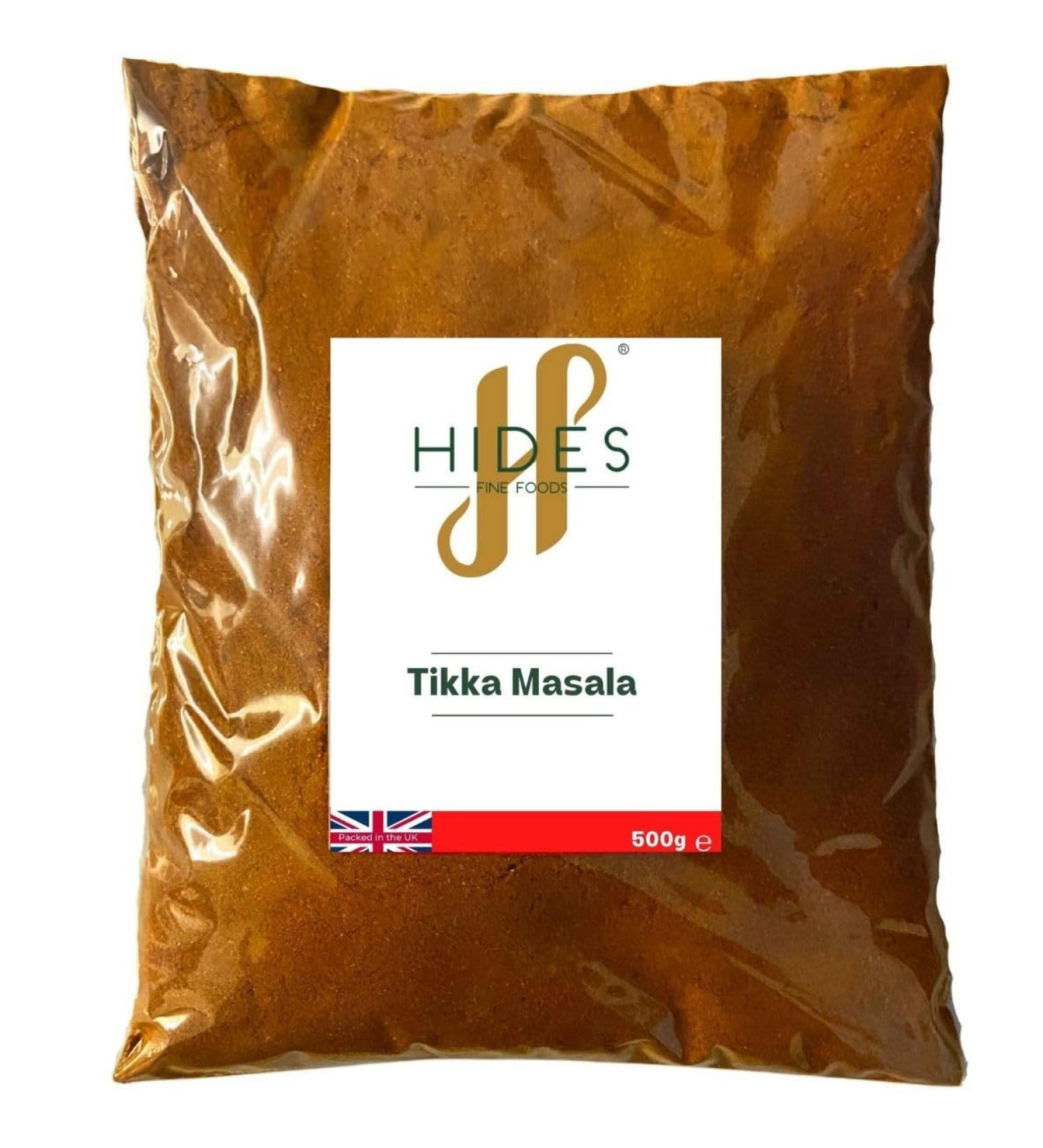 Hides Fine Foods Tikka Masala Powder 500g - GMO Free, Vegetarian - South Asian Origin - British Cuisine - Curry Takeaway Spice - Buy Online on GoSupps.com