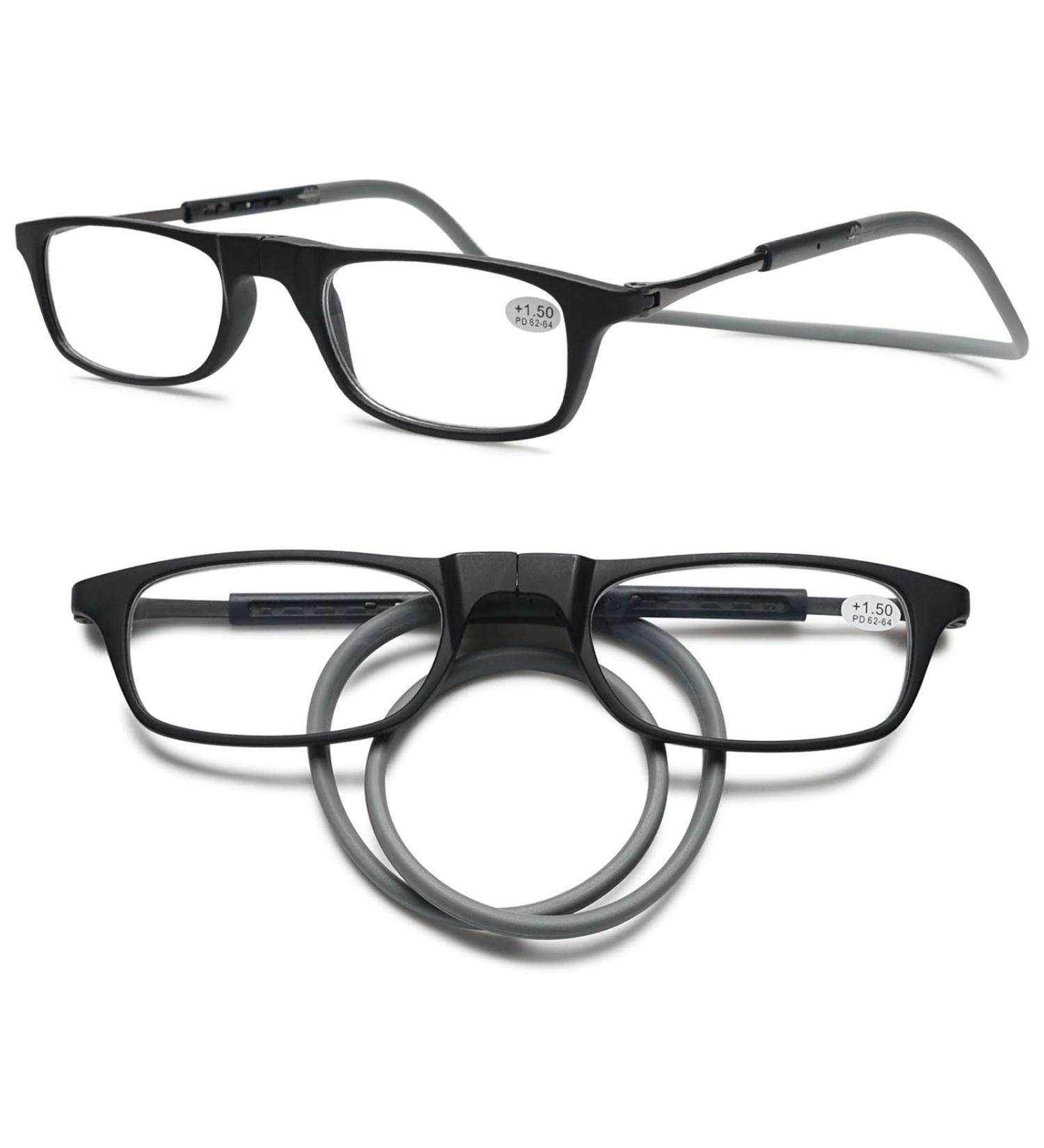 Shop Magimodac Foldable Magnetic Reading Glasses for Men & Women - Flexible Tape 3.0 Diopters Black & Gray - Buy Online on GoSupps.com
