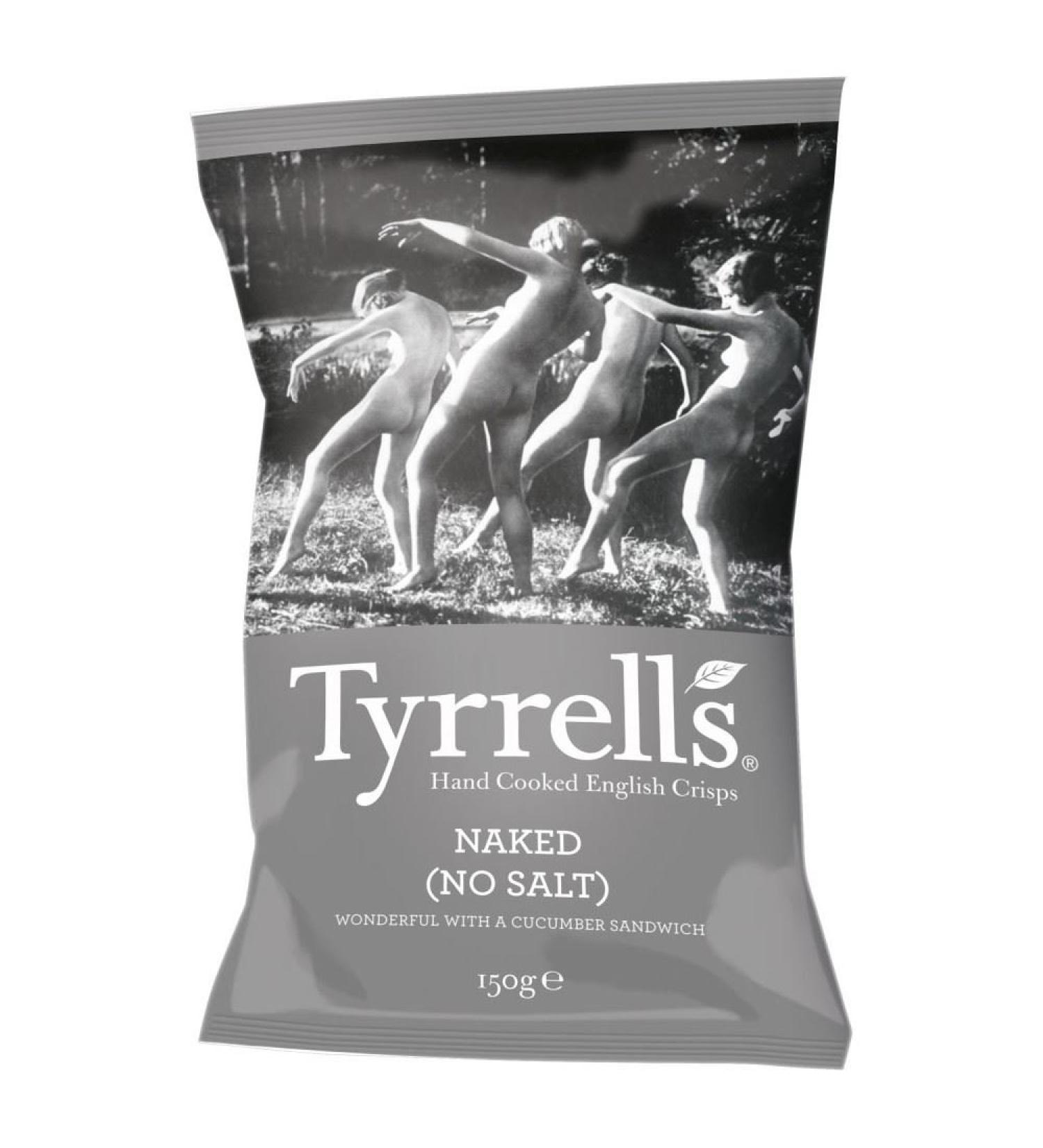 Tyrrells Hand Cooked English Crisps - Naked No Salt (150g)