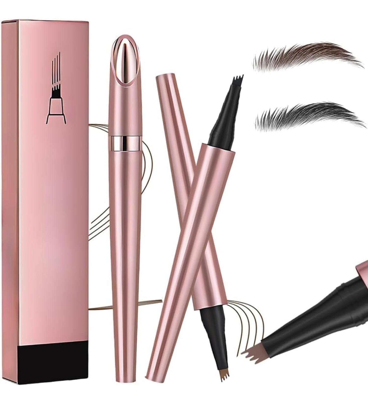 Magic Eyebrow Pencil - 2024 New 3D Waterproof Microblading Eyebrow Pencil Contouring Pen - Natural Long-Lasting Fine Stroke Microblading 4 Tip Eyebrow Pencil (Dark Brown+Black) - Buy Online on GoSupps.com