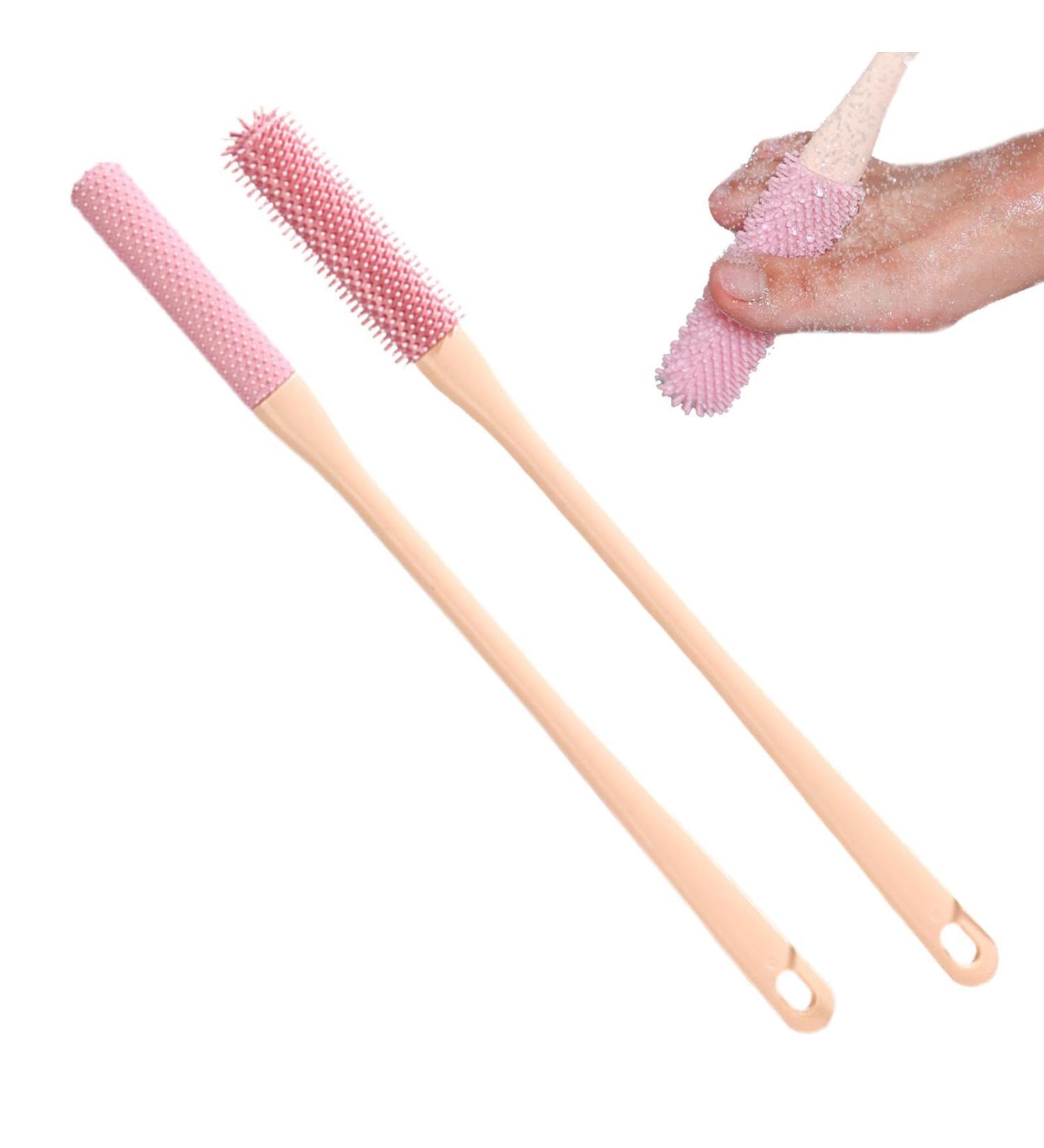 Long Handle Toe Brush - Nail Cleaning Fingernails Toe Brush for Shower with Long Handle Foot Scrubber in the Shower Deep Cleaning for Elderly Seniors Rose - Buy Online on GoSupps.com