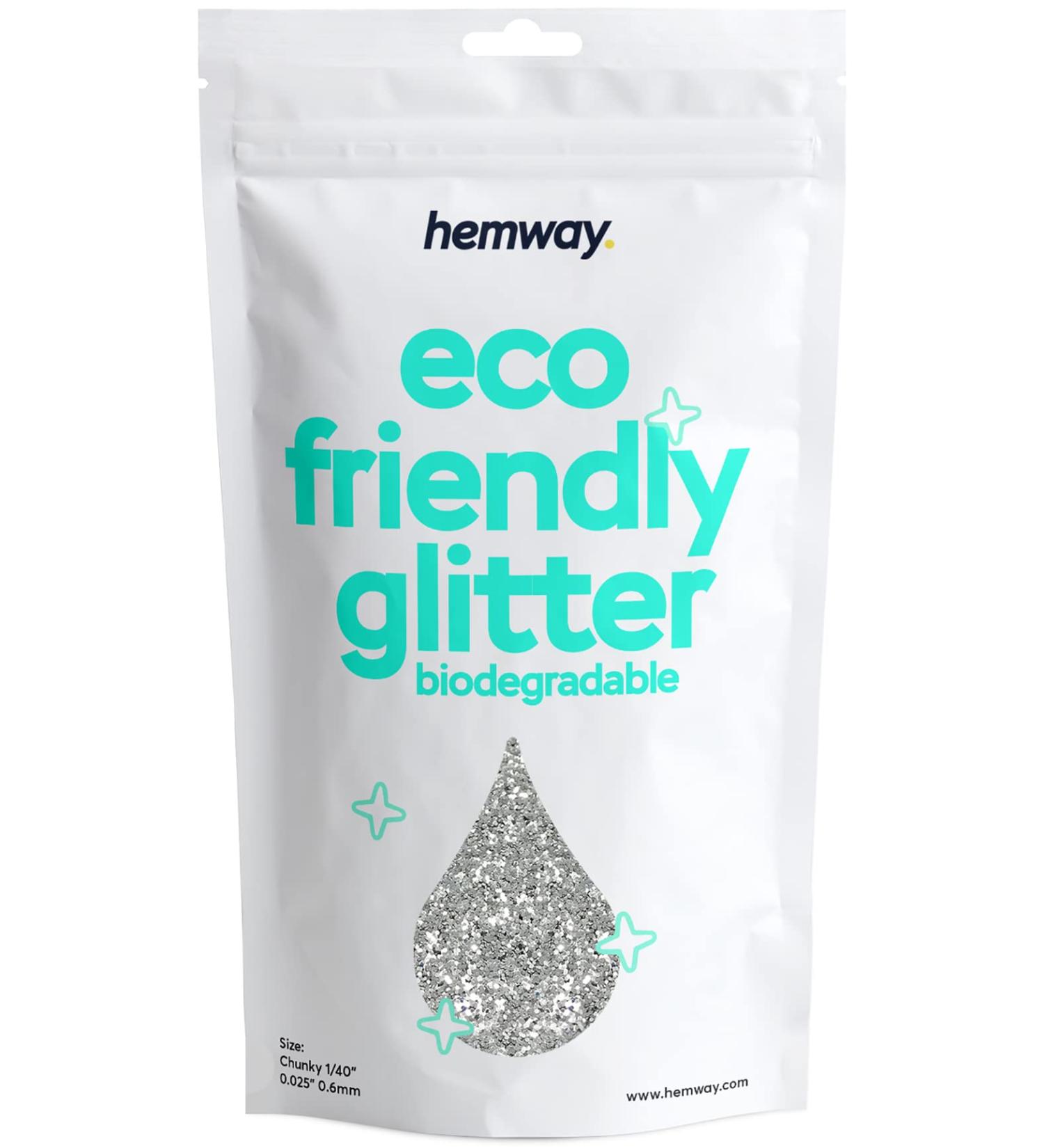 Hemway Biodegradable Eco Body Glitter - Cosmetic Safe Silver Glitter 100g - Sustainable and Eco-Friendly Body Art - Buy Online on GoSupps.com