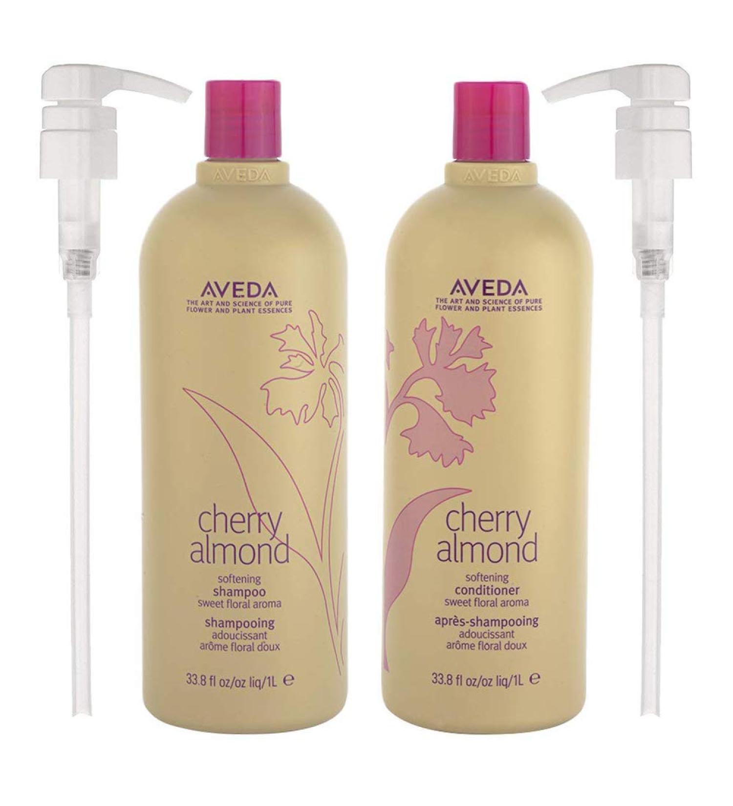 Aveda Cherry Almond Shampoo & Conditioner Duo 33.8 oz + 2 Pumps - Hydrating Haircare Set - Buy Online on GoSupps.com