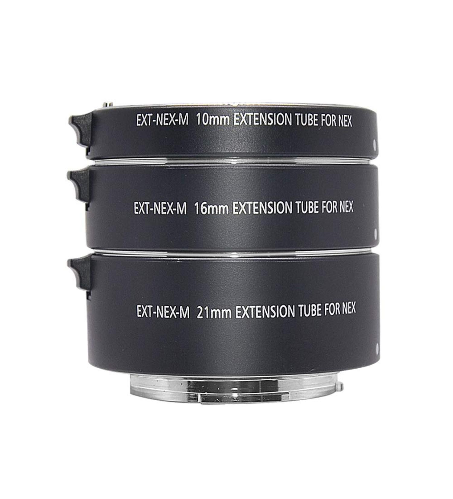 Mcoplus NEX-M Metal Auto Focus Macro Extension Tube Set for Sony Mirrorless E-Mount FE-Mount Cameras (10mm+16mm+21mm) - Buy Online on GoSupps.com