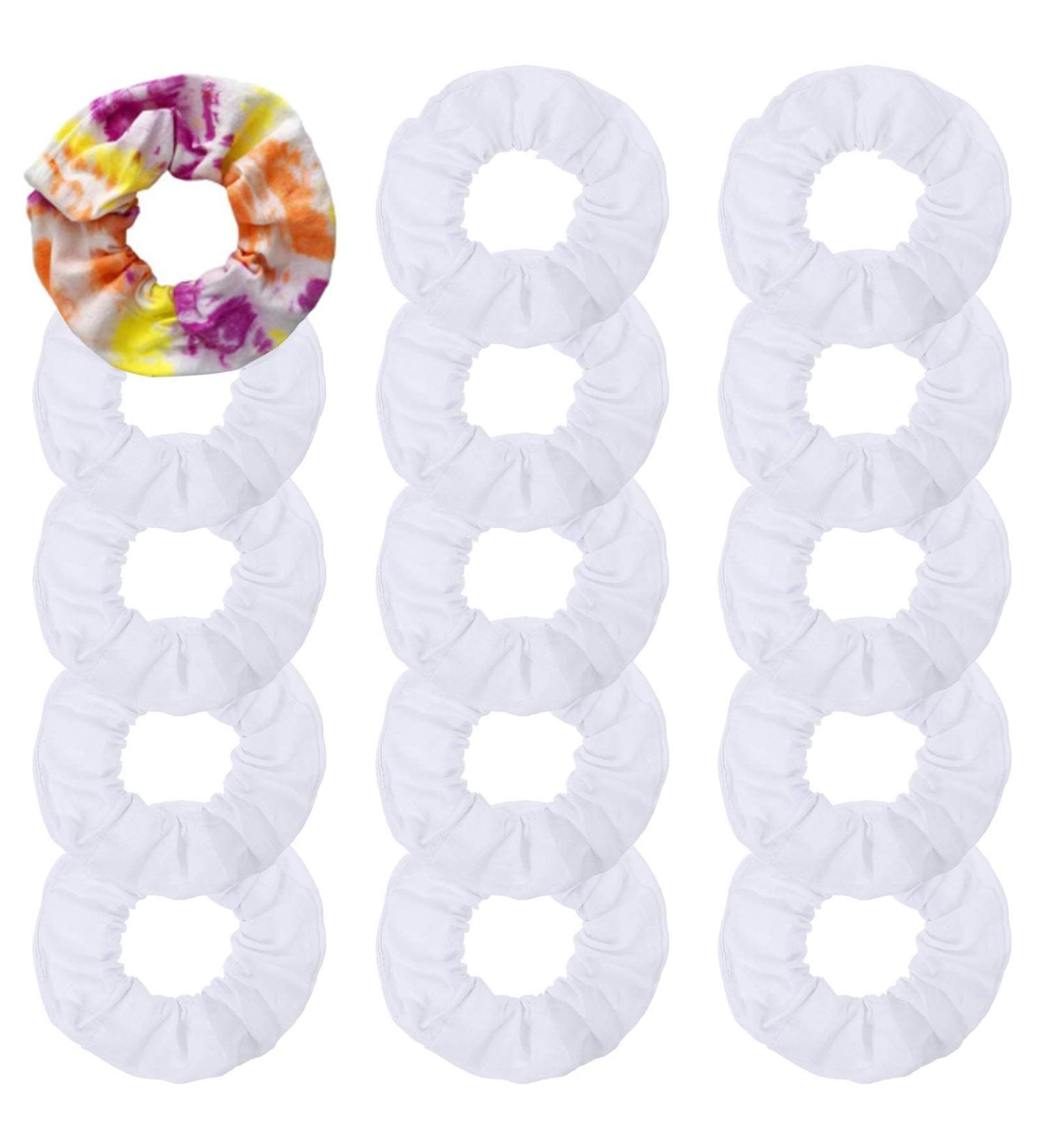 Queenroma 15-Piece White Hair Tie Scrunch Set | Soft Elastic Hair Bands for Curly Hair - Durable Cotton Hair Rings & Bangs Holders - Buy Online on GoSupps.com