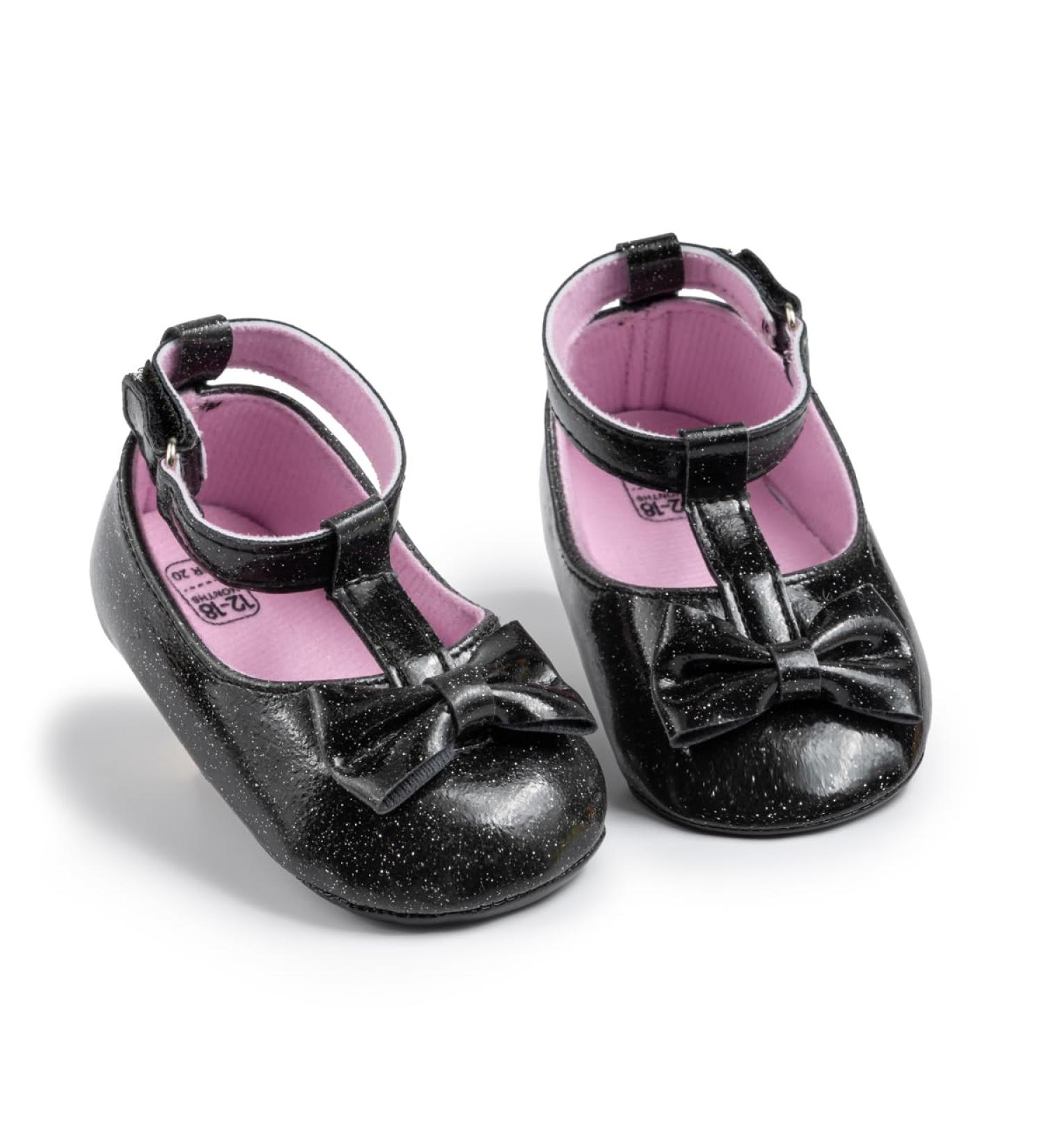 CENCIRILY Baby Girl Mary Jane Shoes | Anti-Slip Soft Sole Princess Flats for 0-18 Months | Black | 0-6 Months - Buy Online on GoSupps.com