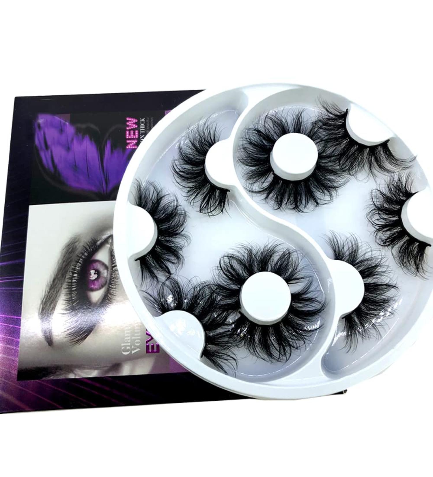 HBZGTLAD 2021 25mm 3D Faux Mink Cross False Eyelashes - 5 Pairs of Handmade Thick Eye Lashes for Stunning Makeup | International Shipping Available - Buy Online on GoSupps.com