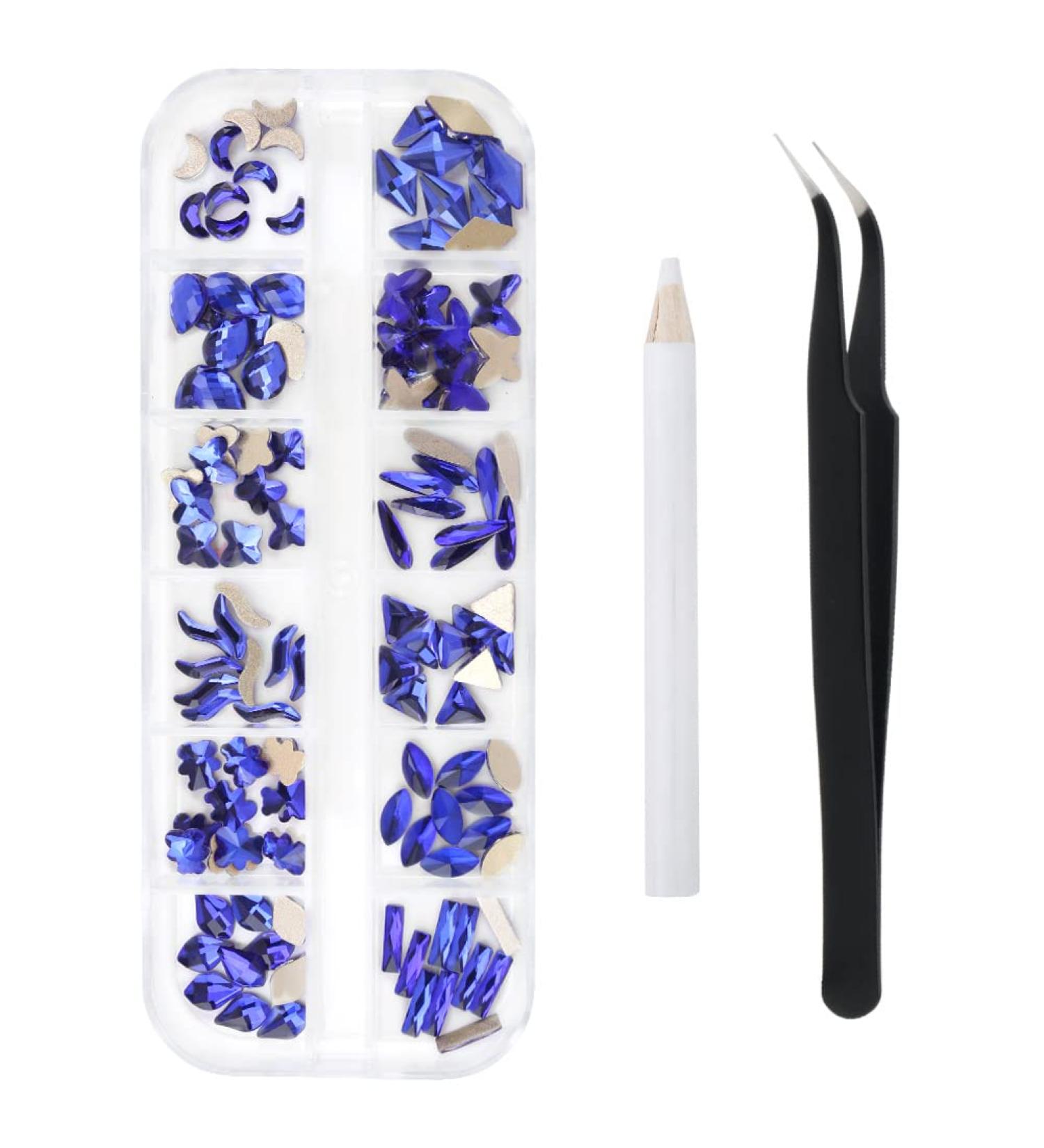 120 Pieces Flatback Rhinestones for Crafts Nail Gems Gemstones Crystals Jewels Craft Glass Diamonds Stones Bling Bedazzler Kit with Tweezers and Picking Pen 12 Colors 12 Shapes Rhinestones for - Buy Online on GoSupps.com