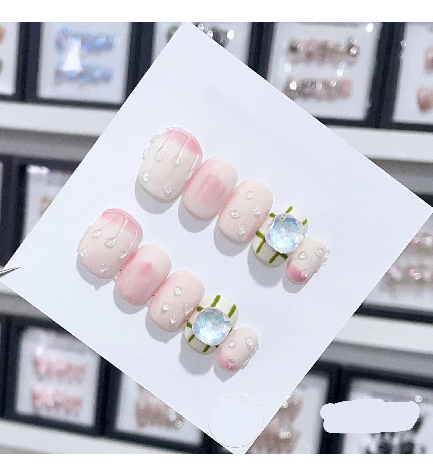 Handmade Long and Short Nail Patches for Artificial Nail Enhancement(Color:19567 Size:L) - Buy Online on GoSupps.com