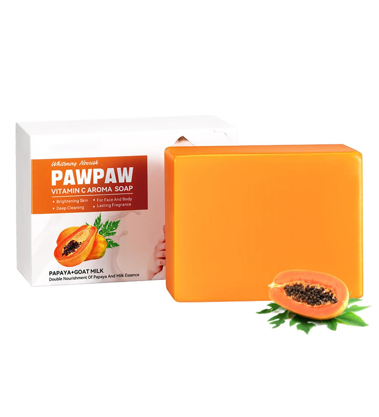 Papaya Goats Milk Soap Bar for Hyperpigmentation & Dark Spots - Vitamin C Face Wash for Clean Skin - Oil Control & Hydration - Buy Online on GoSupps.com