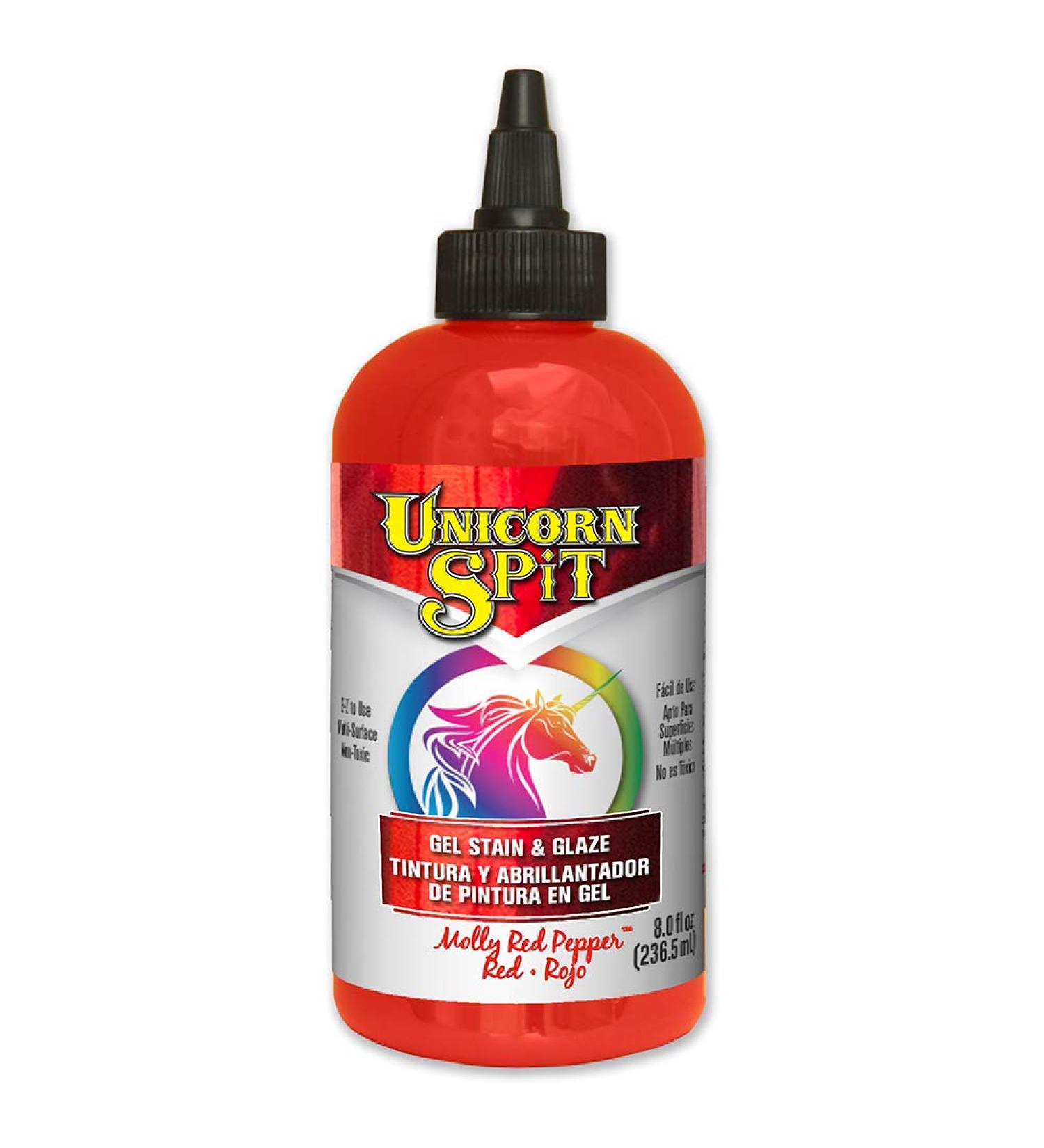 Unicorn SPiT Gel Stain & Glaze Molly Red Pepper 8.0 FL OZ - Pack of 1 | Vibrant Color for DIY Projects - Buy Online on GoSupps.com