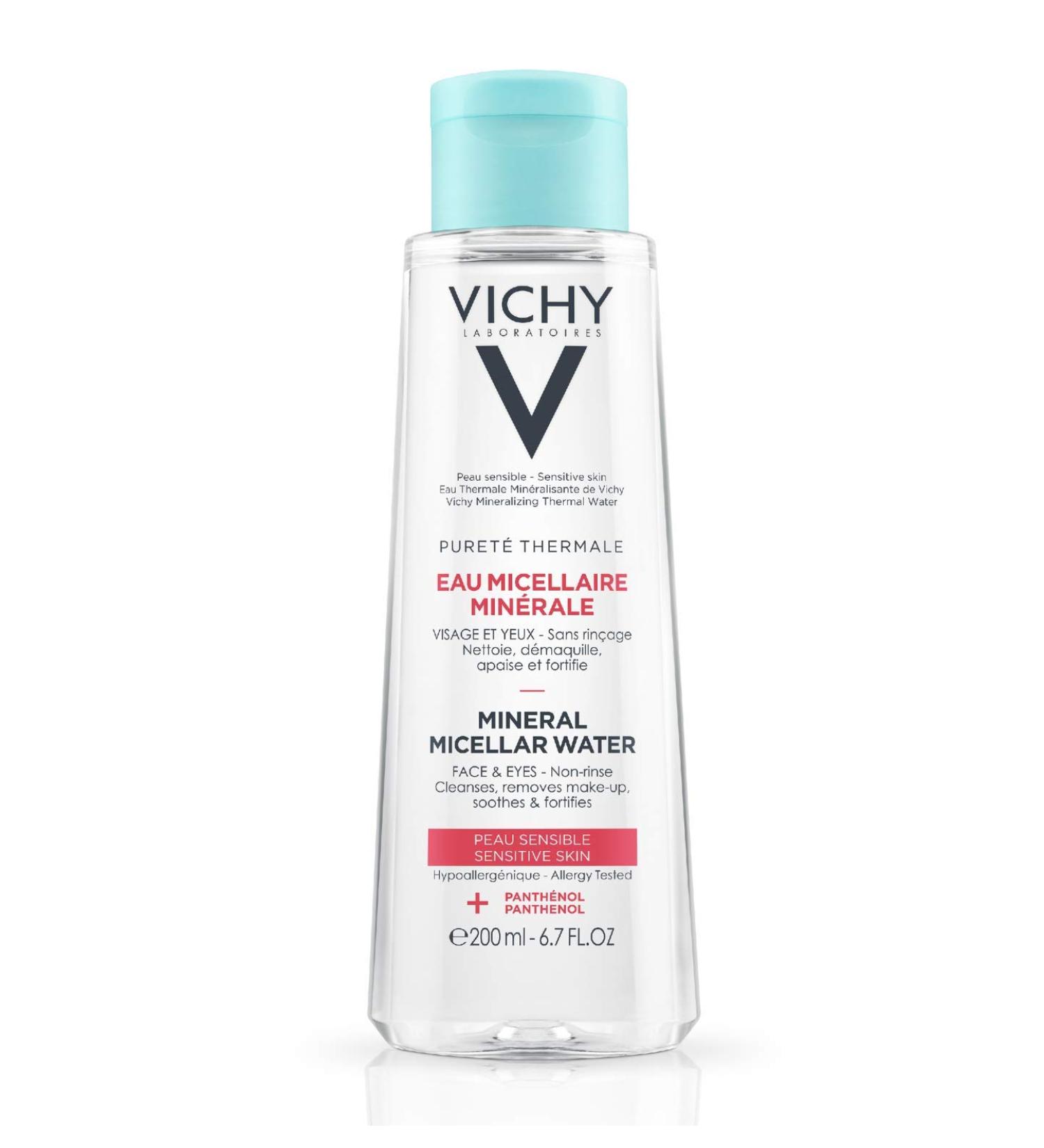 Vichy Puret Thermale Micellar Water Face Toner & Makeup Remover - Alcohol-Free, Non-Drying Cleanser for Sensitive Skin - 6.76 Fl Oz - Buy Online on GoSupps.com