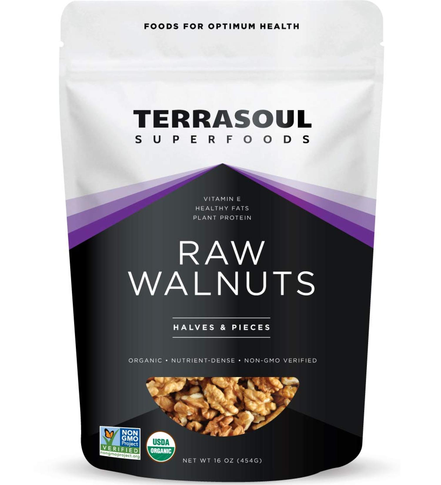 Terrasoul Superfoods Organic Walnuts 16 Oz - Fresh Chandler Variety - Buy Online on GoSupps.com