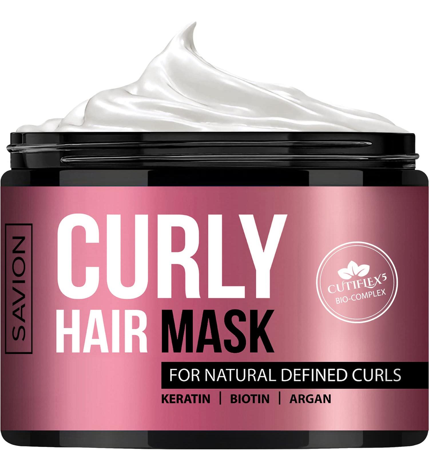 Savion Curly Hair Mask with CUTIFLEX5 Complex - Repair and Moisturize Damaged Curls with Keratin, Biotin, and Argan Oil - Buy Online on GoSupps.com