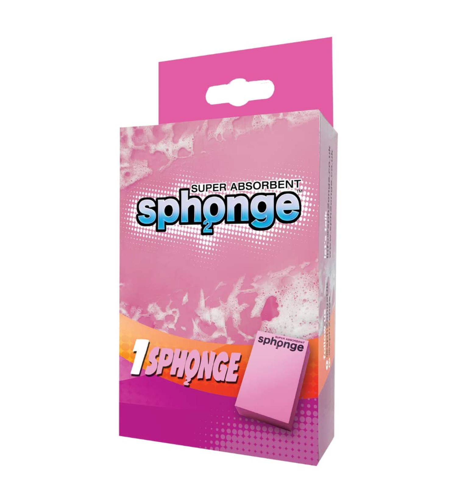 SPH2ONGE Super Absorbent Pink Block Sponge - Ultimate Cleaning Sponge and Cloth - Buy Online on GoSupps.com