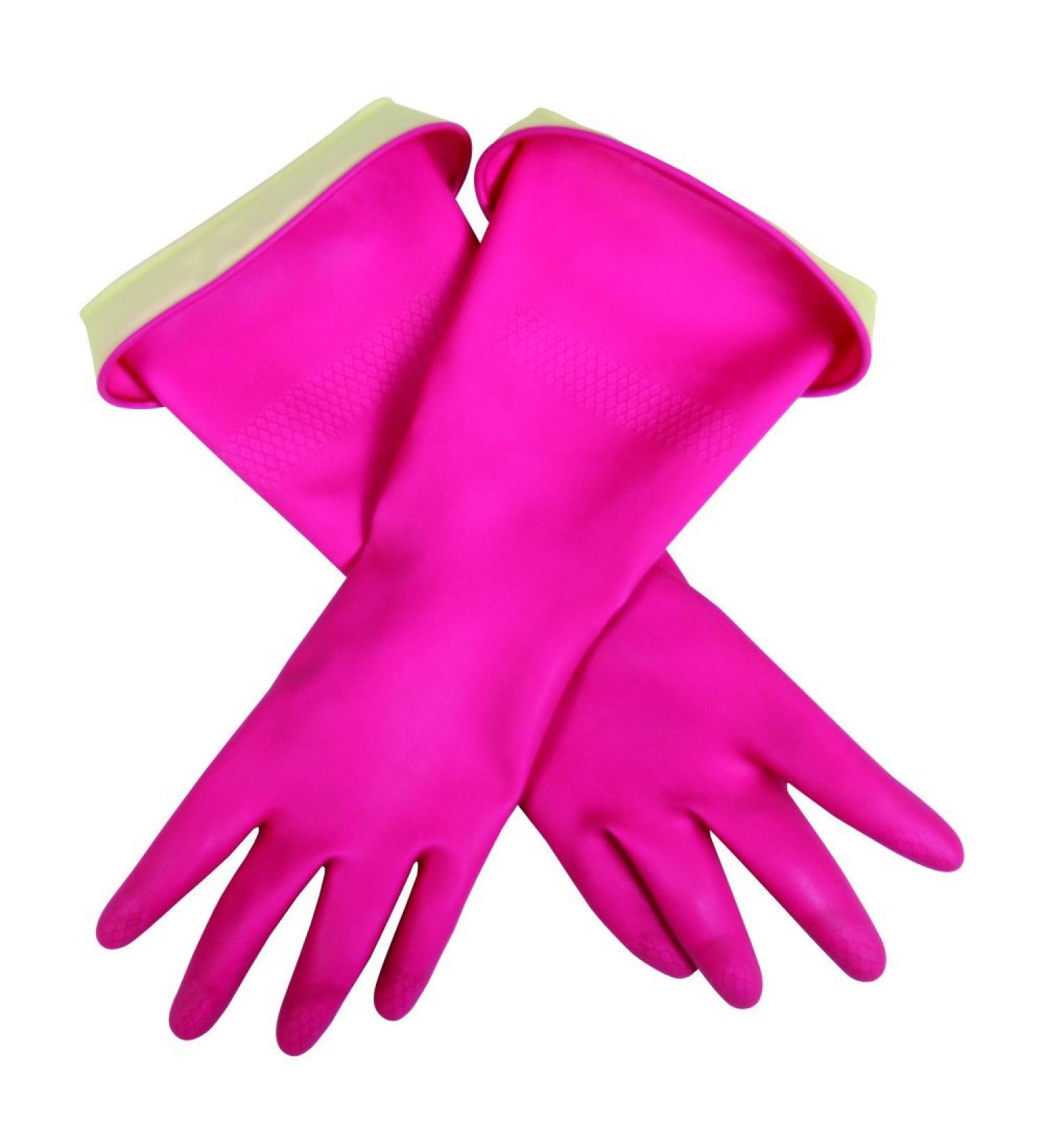 Casabella Premium Waterblock Reusable Household Cleaning Gloves, Medium, Pink Medium (Pack of 1)