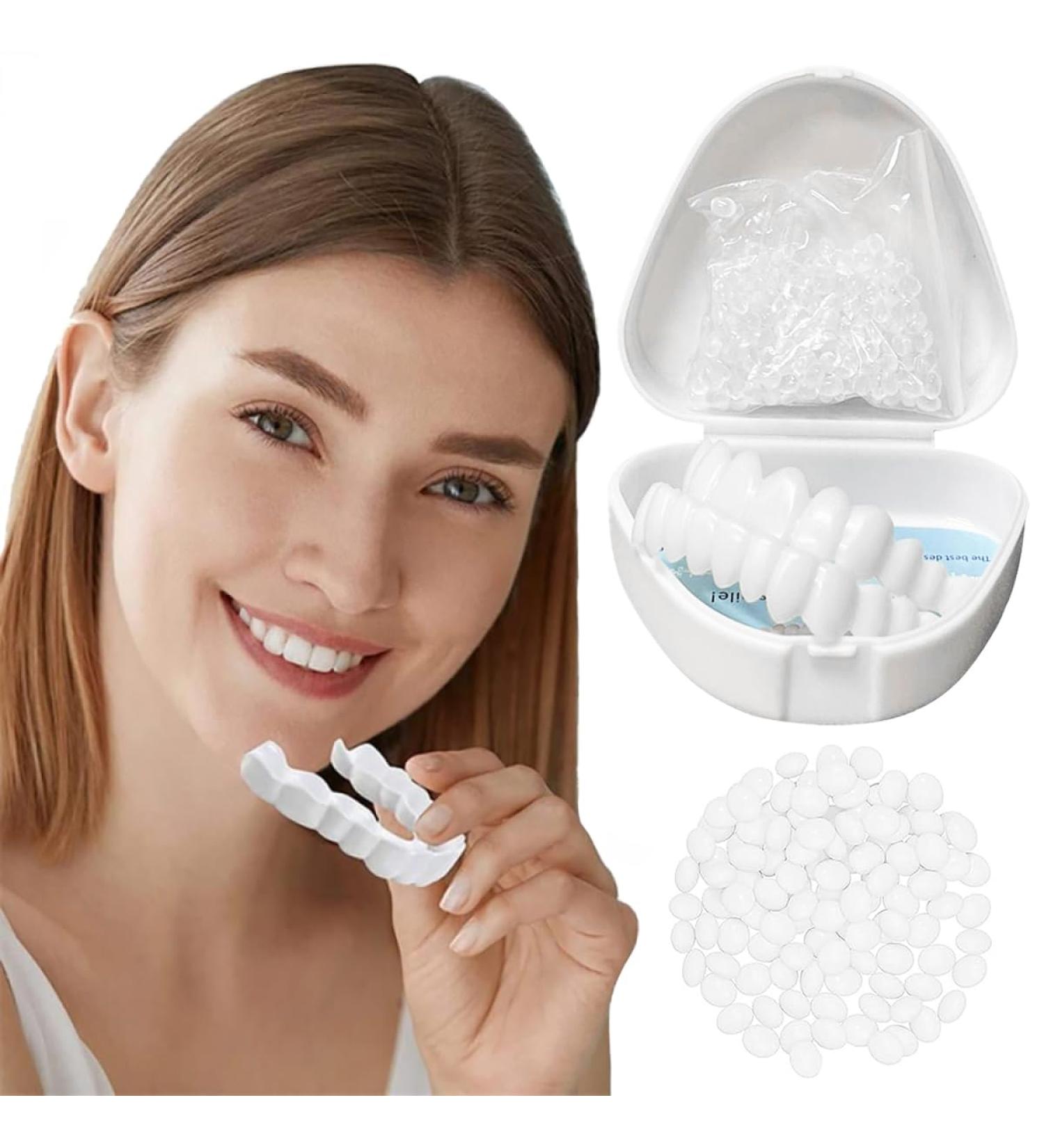 Dazluxe Perfect Veneers - 2 Pairs of Instant Cosmetic Tooth Coverage for Top & Bottom | Temporary Tooth Whitening Solutions - Buy Online on GoSupps.com