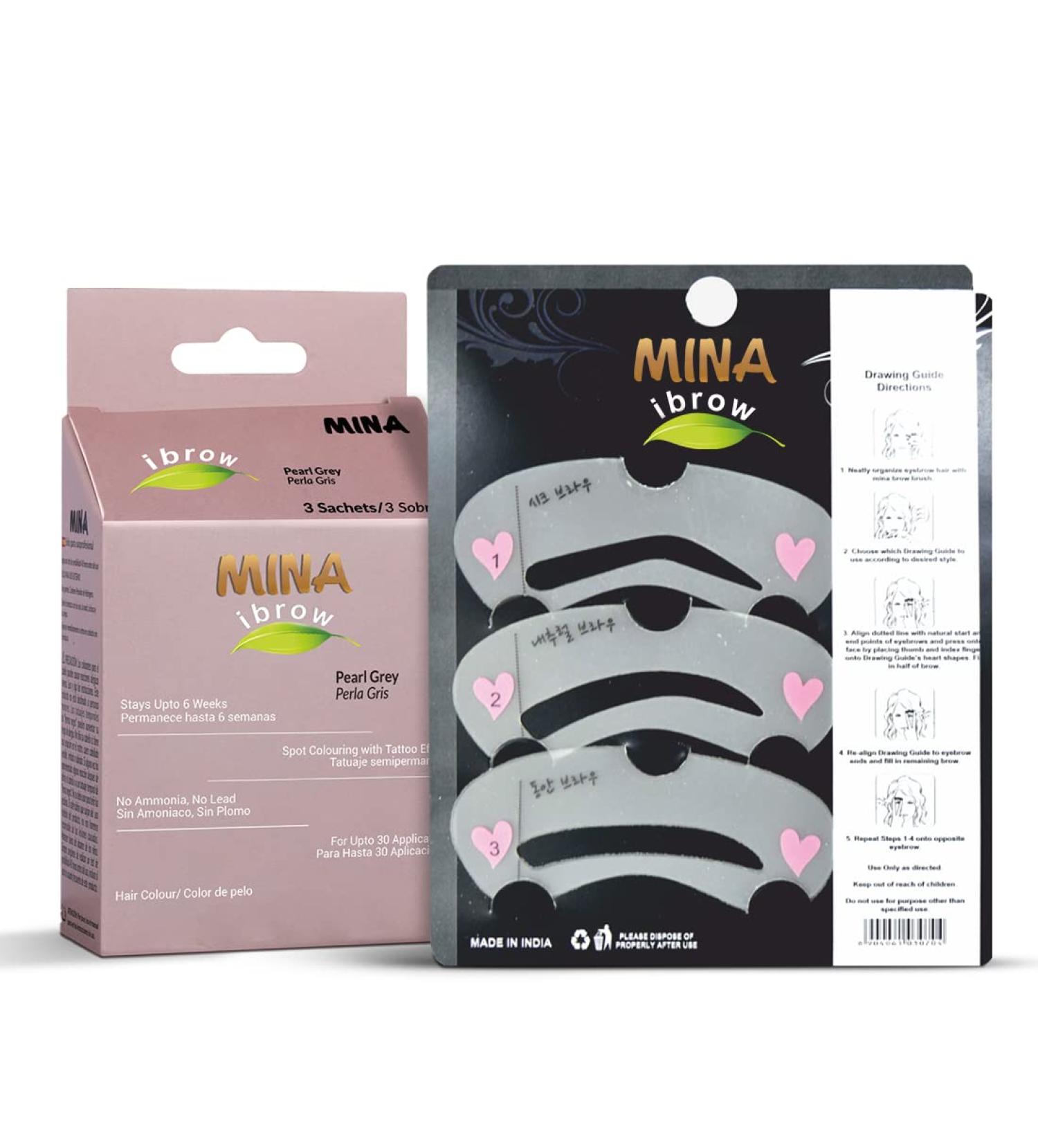 iBrow Hair Color Pearl Gray Kit with Stencil for Professional Spot Coloring - Water & Smudge Proof, No Ammonia or Lead, Vegan & Cruelty-Free - Lasts Up to 6 Weeks - Buy Online on GoSupps.com