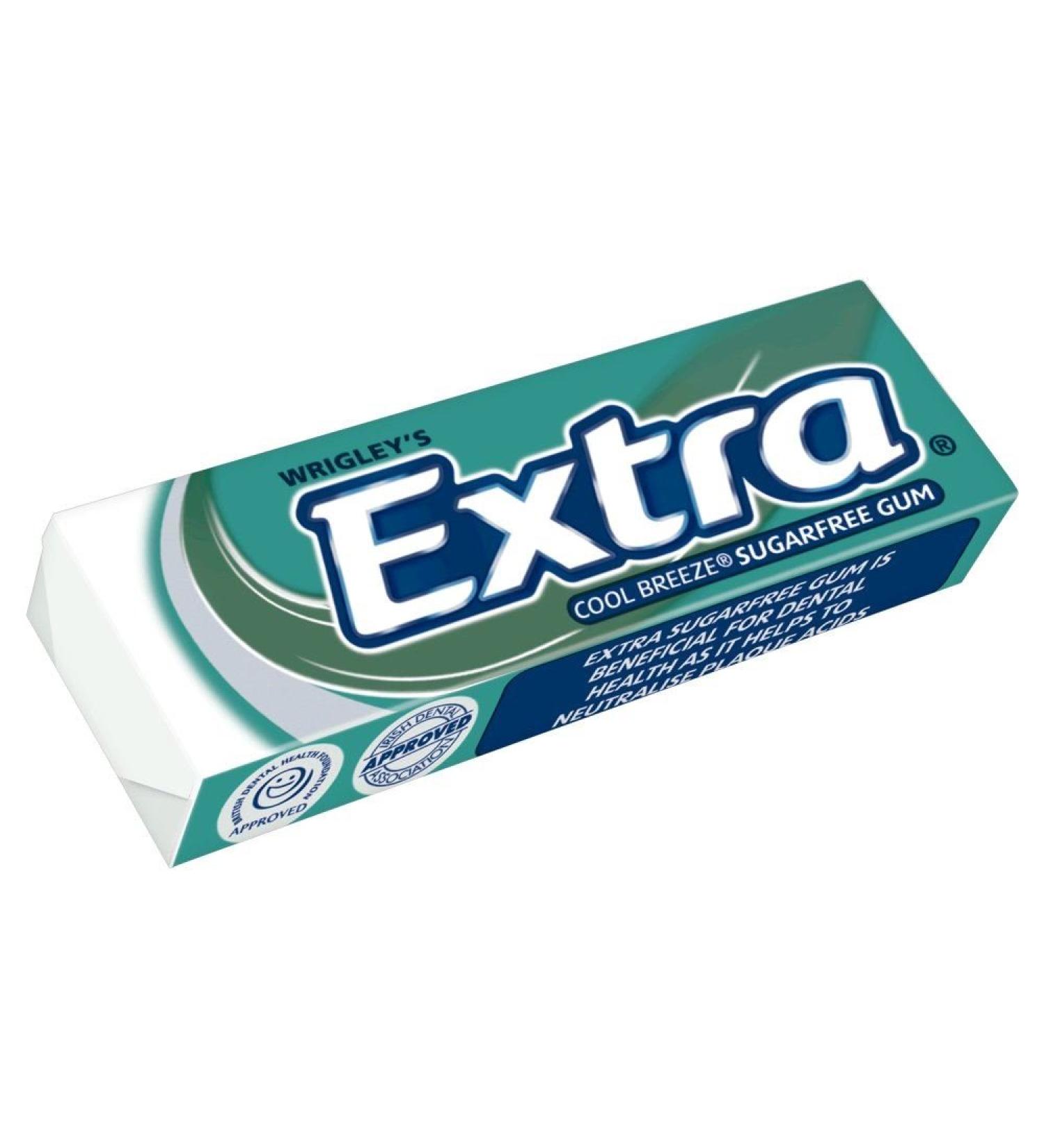 Wrigley's - Extra Cool Breeze Mint Chewing Gum - 5 packs of 14g