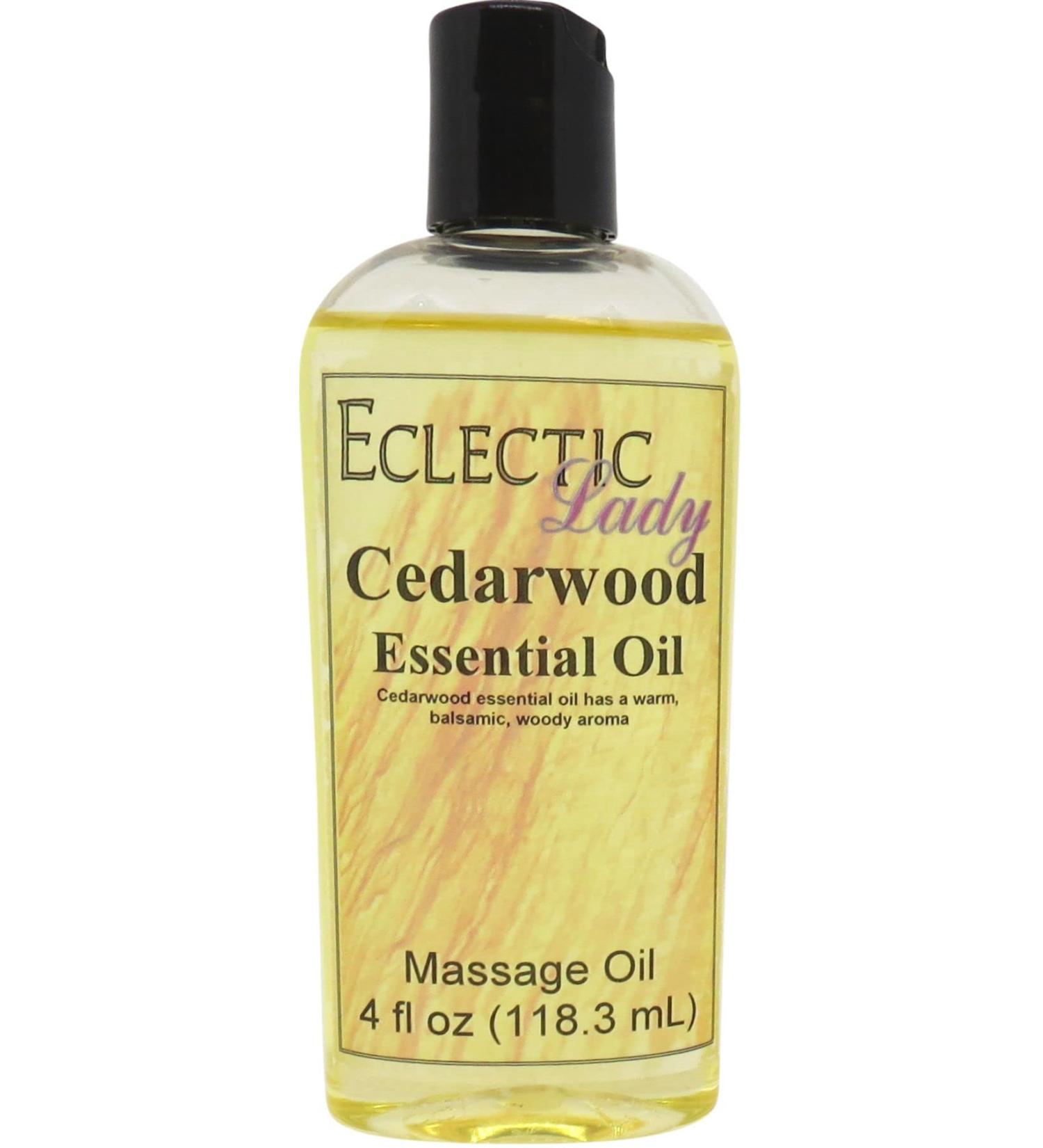 All Natural Cedarwood Massage Oil 4 oz 100% Natural Ingredients with Sweet Almond & Jojoba Oil Relaxing Scent for Men & Women 4 Ounce - Buy Online on GoSupps.com