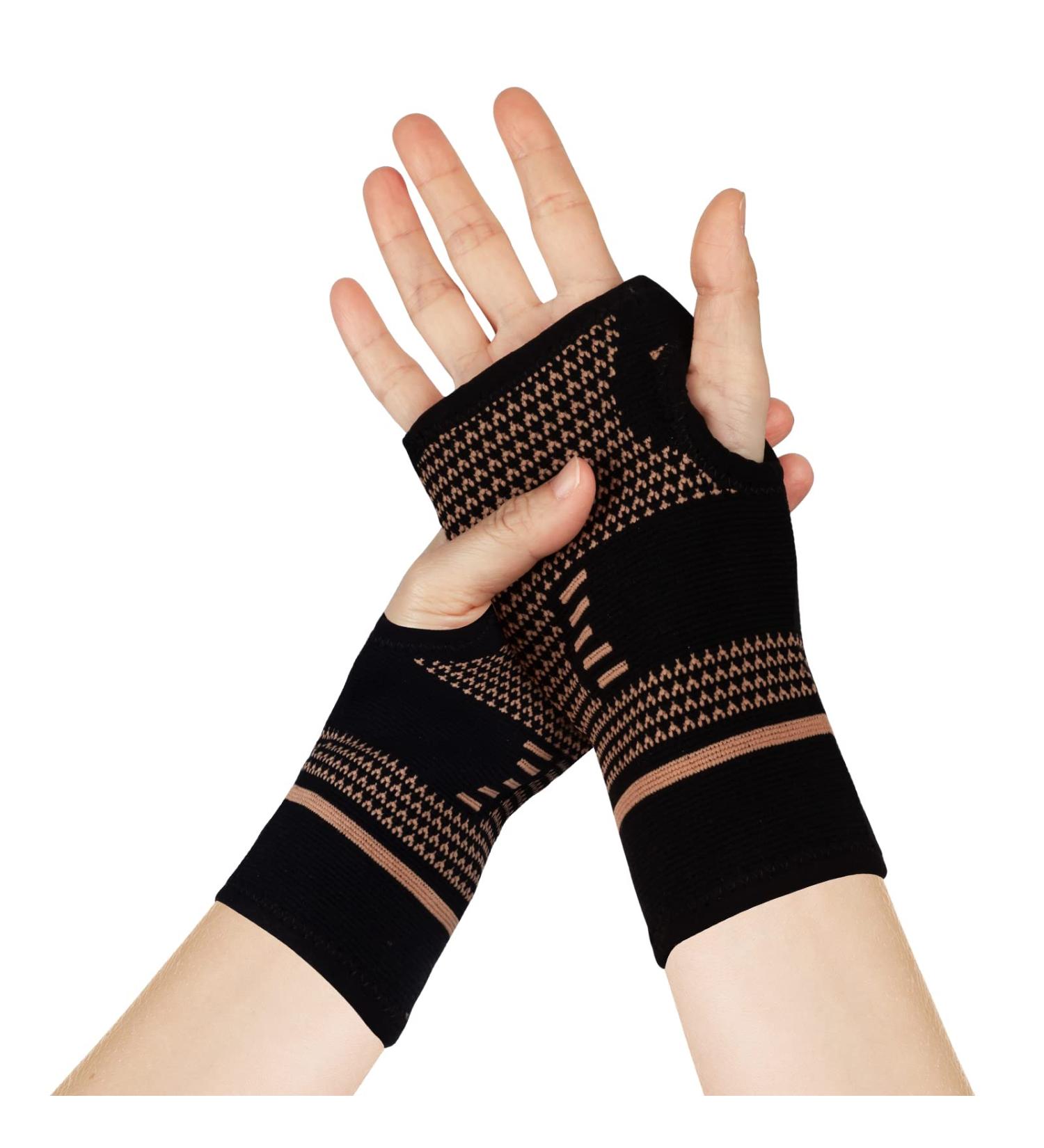 Fhmidic Copper Wrist Compression Sleeve - Improve Circulation & Relieve Discomfort | Ideal for Tendonitis Sprains & Sports - Small Size - Buy Online on GoSupps.com