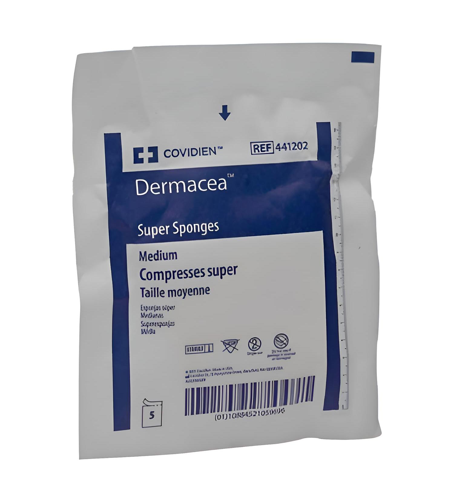 Covidien 441412 Dermacea Non-Woven Sponges 4-Ply 4" x 4" Size Pack of 1200