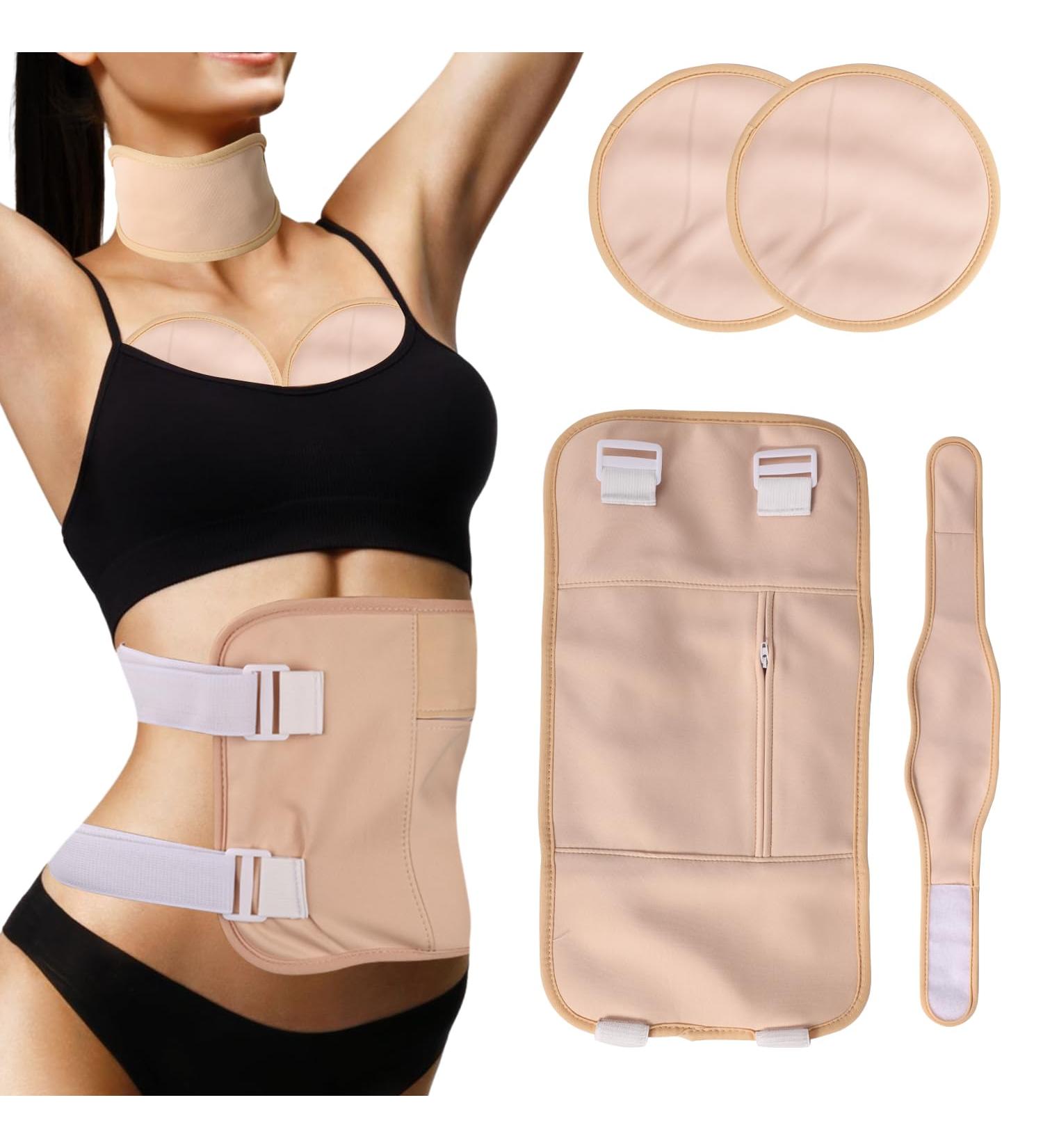 Massage Belt Castor Oil Set - Reusable Castor Oil Pack with Magical Glue for Neck Belly & Breast - Leak-Proof TPU Rizinus Oil Pack (Khaki) - Buy Online on GoSupps.com