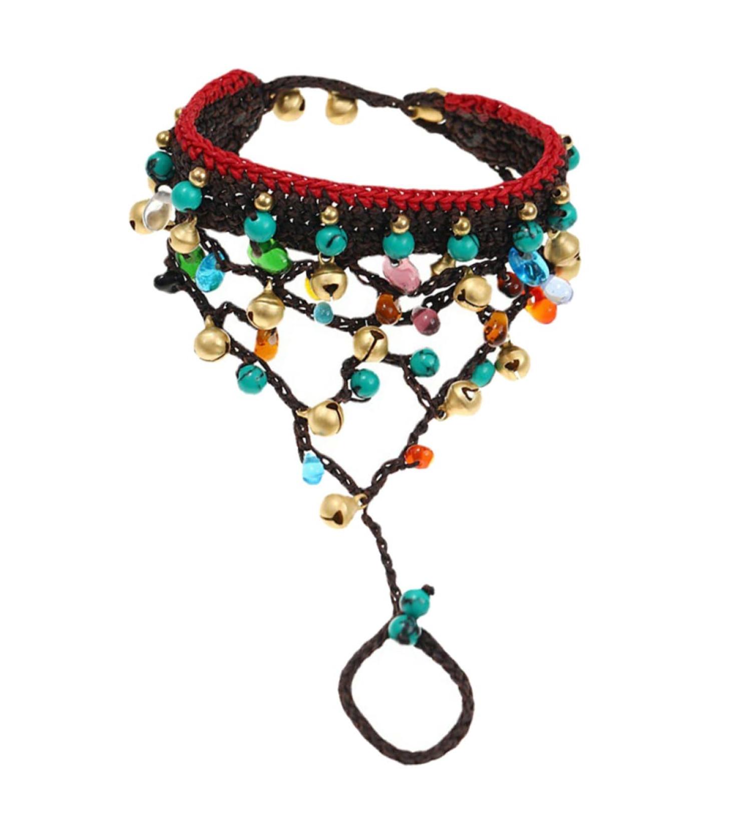 VALICLUD 1pc Glass Wax Rope Bracelet Straw Purse Braided Bracelet Summer Bracelets for Women Pearl Bracelets Friendship Braids Womens Bracelets Delicate Copper Bells Girl One-piece Jewelry - Buy Online on GoSupps.com