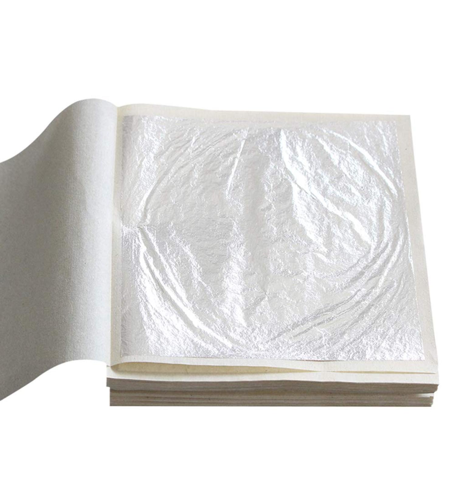 VGSEBA Edible Silver Leaf Sheets - 10 Sheets, 4.33 x 4.33 Silver Foil for Cake, Coffee, Art & Paintings, Gilding - 11cm yinbo11 - Buy Online on GoSupps.com