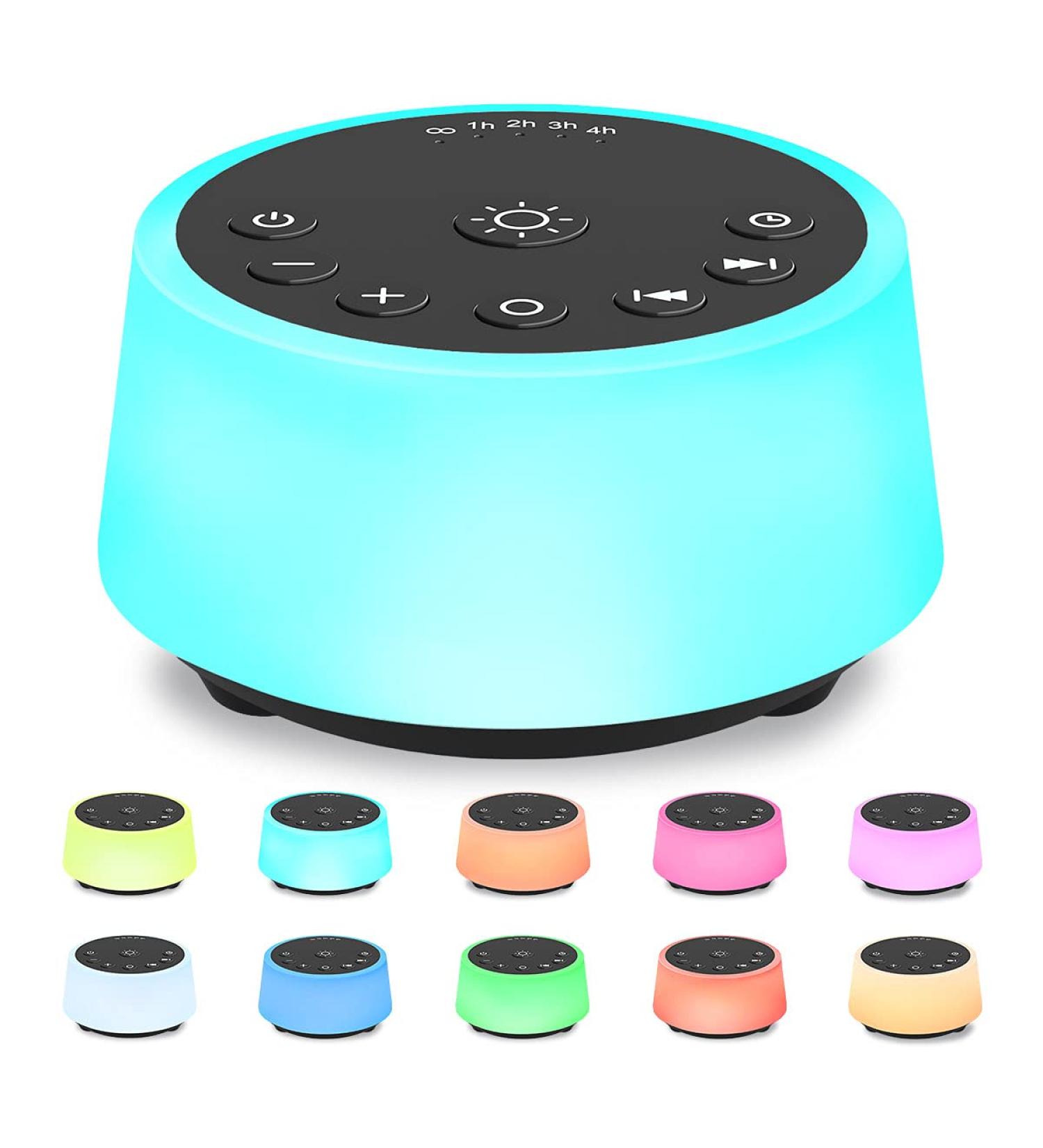 Color Noise Sound Machine with Night Light | 25 Soothing Sounds | 32 Volume Levels | 5 Timers | Memory Function | Black - Buy Online on GoSupps.com