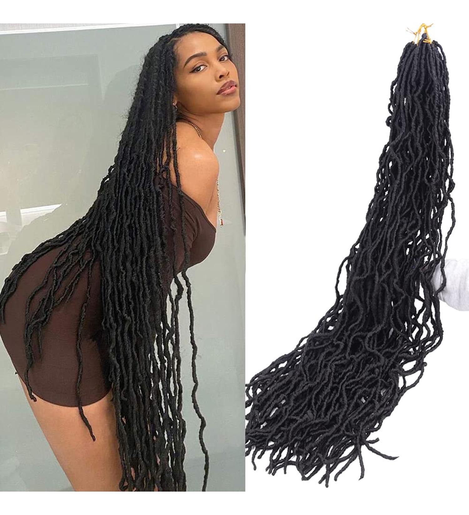 CLSFATION 36 Inch Faux Locs Crochet Braids Hair - 6 Pack Super Long Goddess Locs for Women - Pre-looped Synthetic Afro Roots Braid Collection - 1B - Buy Online on GoSupps.com