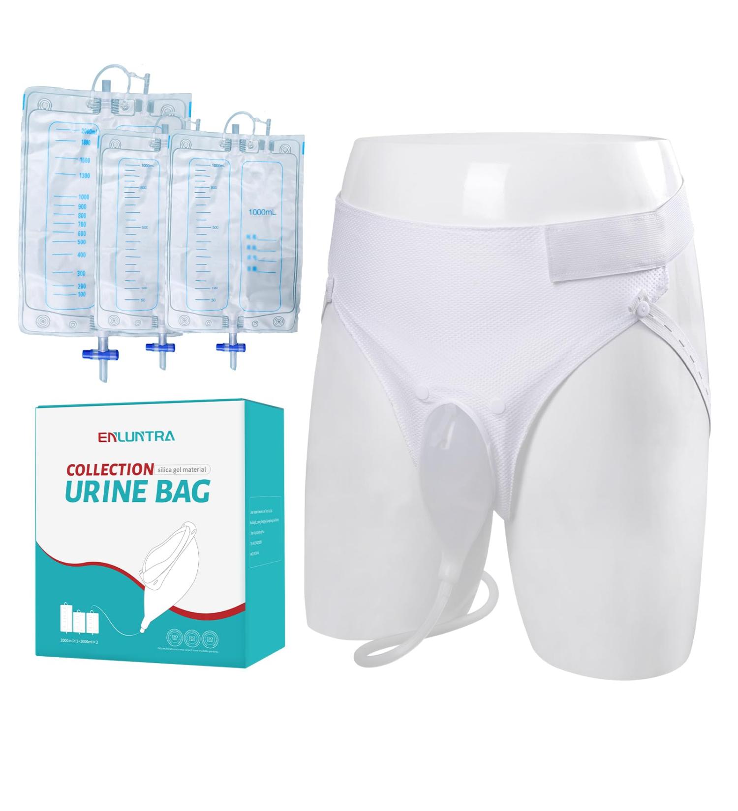 Buy Wearable Urinary Drainage Bag System for Men - Reusable Urine Collection Bag (2000 ML + 2x1000 ML) for Elderly & Bedridden Patients - International Shipping Available - Buy Online on GoSupps.com