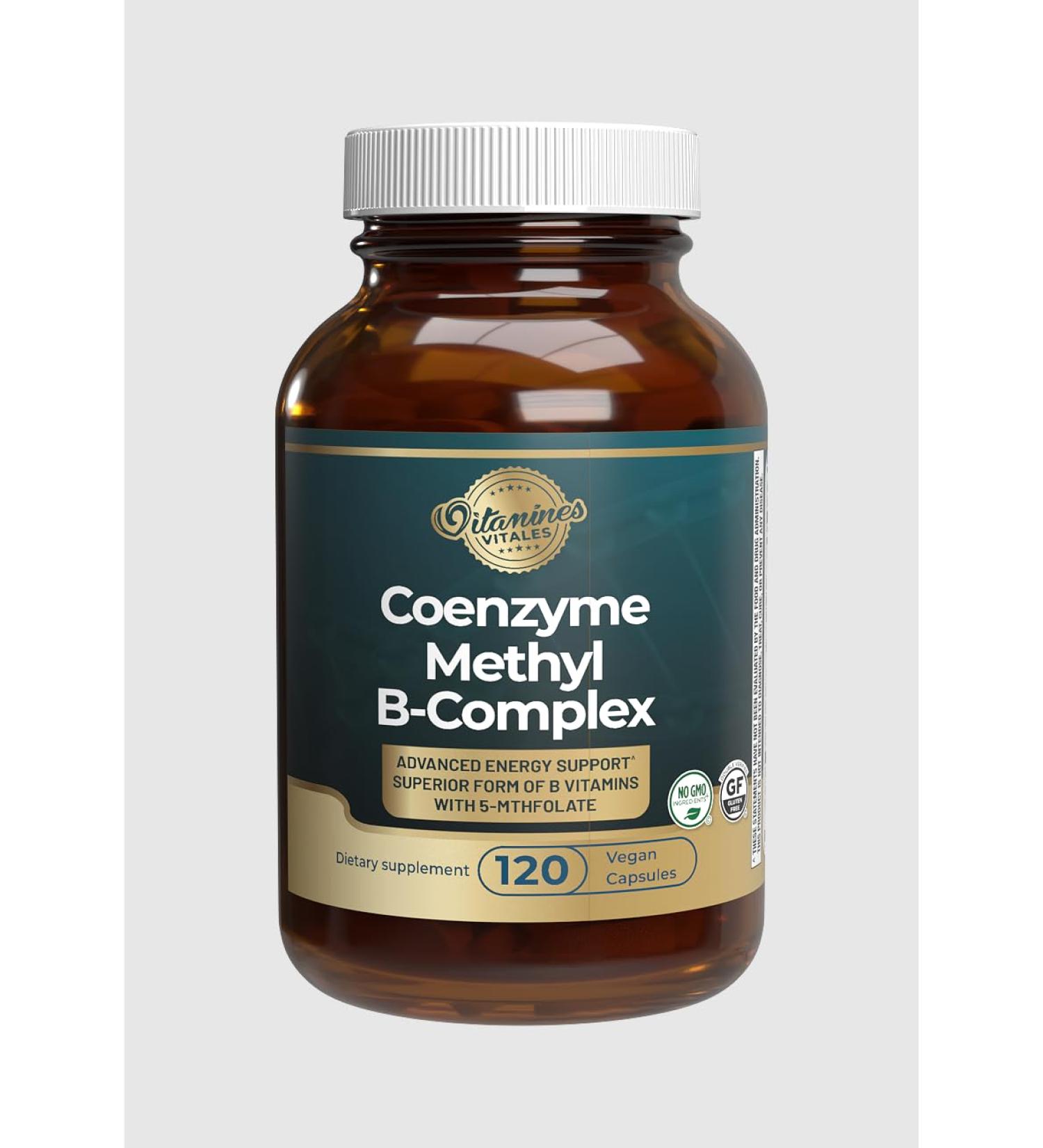 Vitamines Vitales Coenzyme Methyl B-Complex 120 Vegan Capsules | Advanced Energy & Metabolism Support | Active B Vitamins - Buy Online on GoSupps.com
