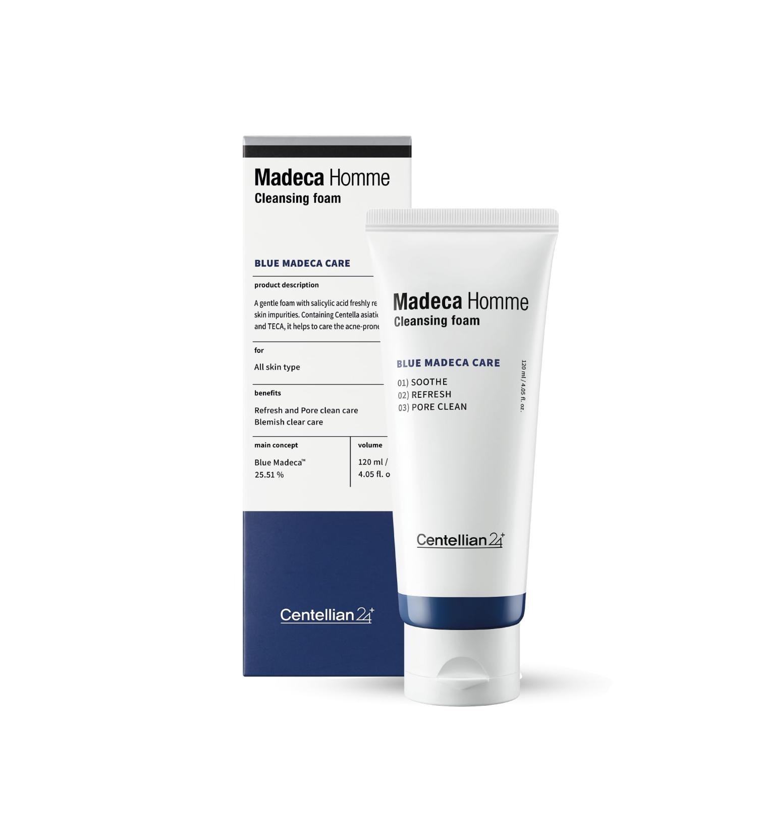 Buy CENTELLIAN 24 Homme Cleansing Foam - Soothing Face Wash for Men with TECA & Centella Asiatica | Gentle Daily Cleanser for Sensitive & Oily Skin - 4.05 fl oz - Buy Online on GoSupps.com