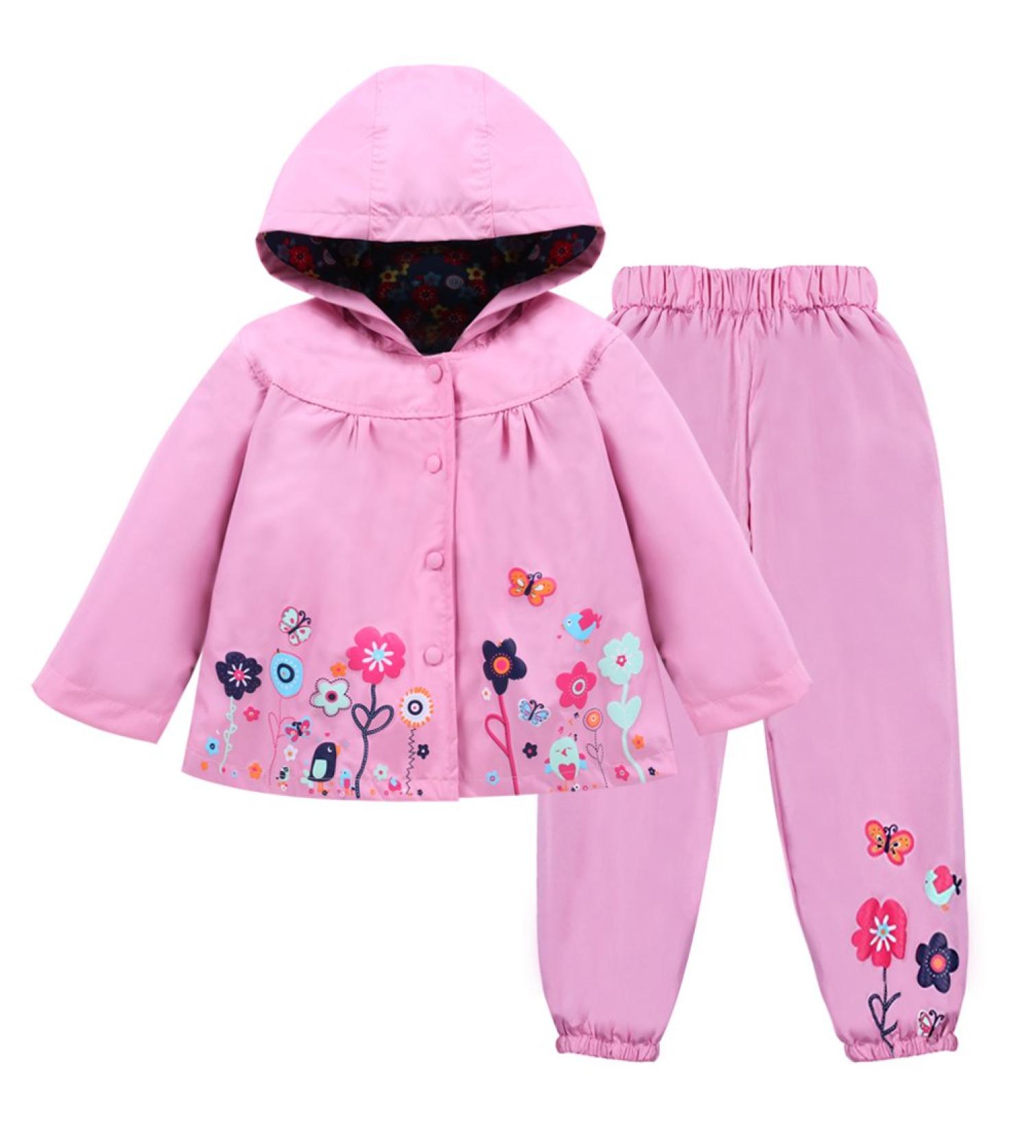 LZH Baby Girls Waterproof Raincoat Suit Set - Pink, 3-4 Years - Buy Online on GoSupps.com