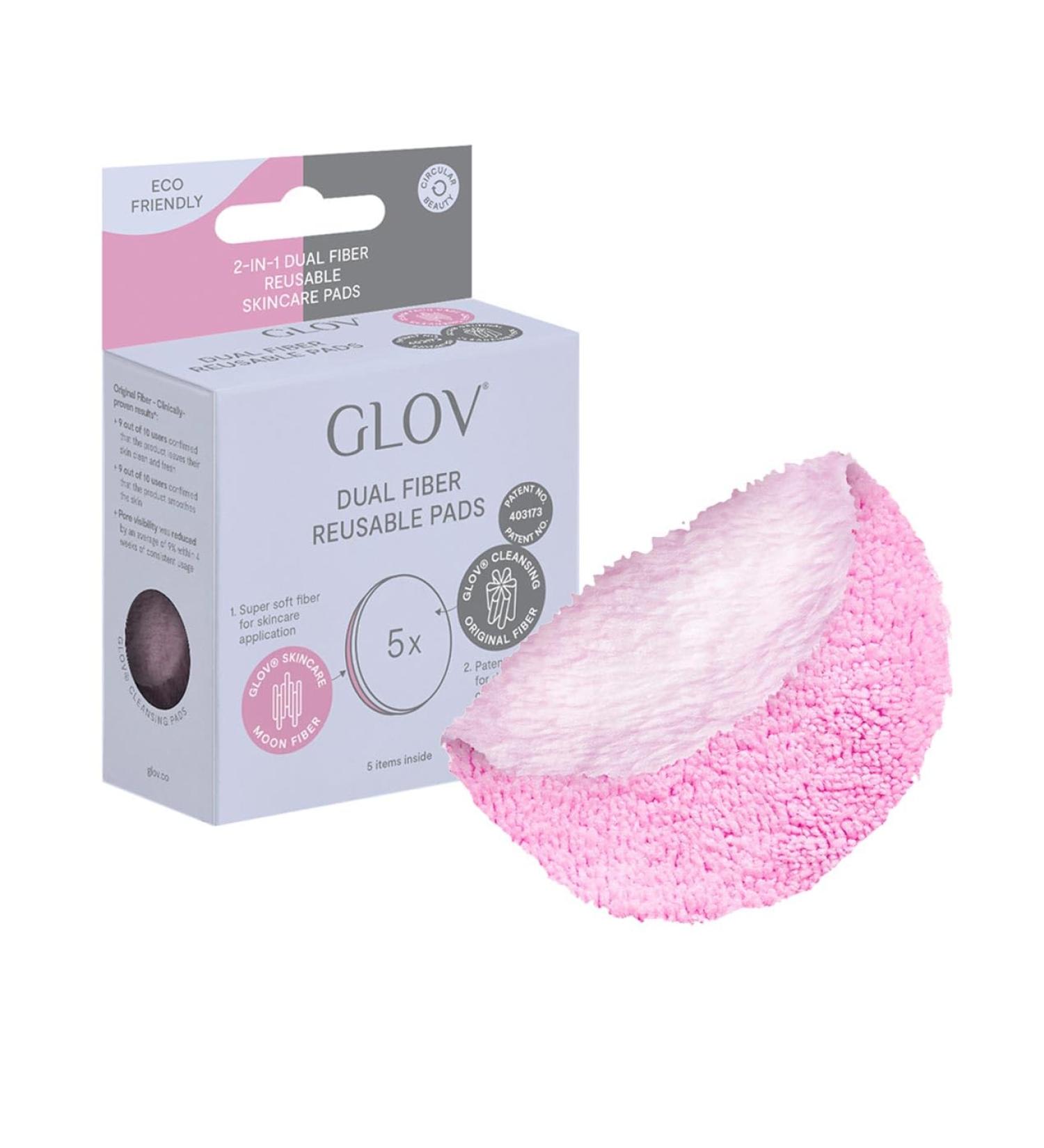 GLOV 5 Reusable Makeup Remover Pads Microfibre Face Cloth Face Wipes Cleansing Pads for Face Facial Cleanser Face Pads Dual Fiber | Dual Fiber Skincare Pads - Buy Online on GoSupps.com