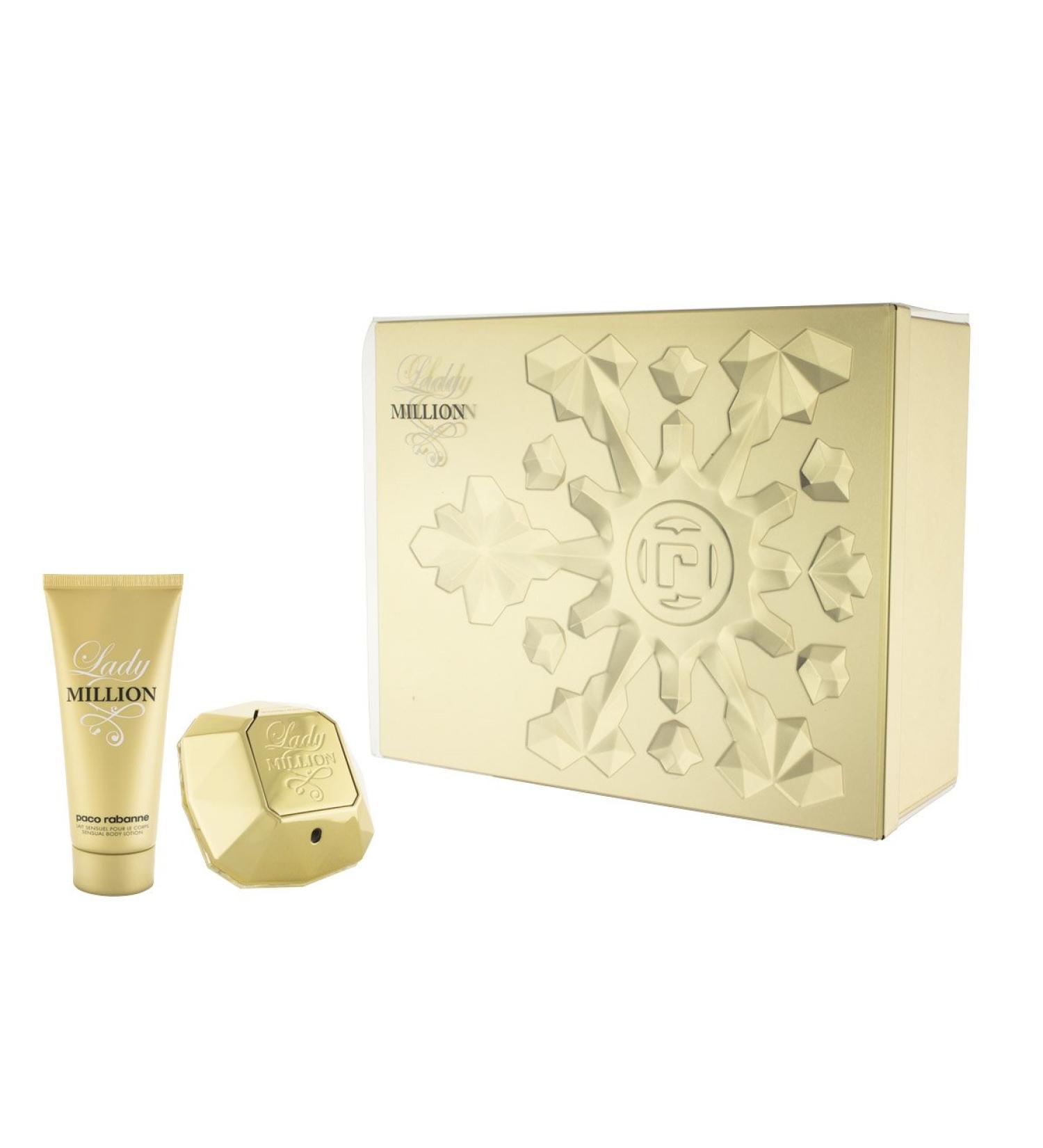 Paco Rabanne Lady Million Women Gift Set (Eau De Parfum Spray Sensual Body Lotion) 1 Count (Pack of 1)