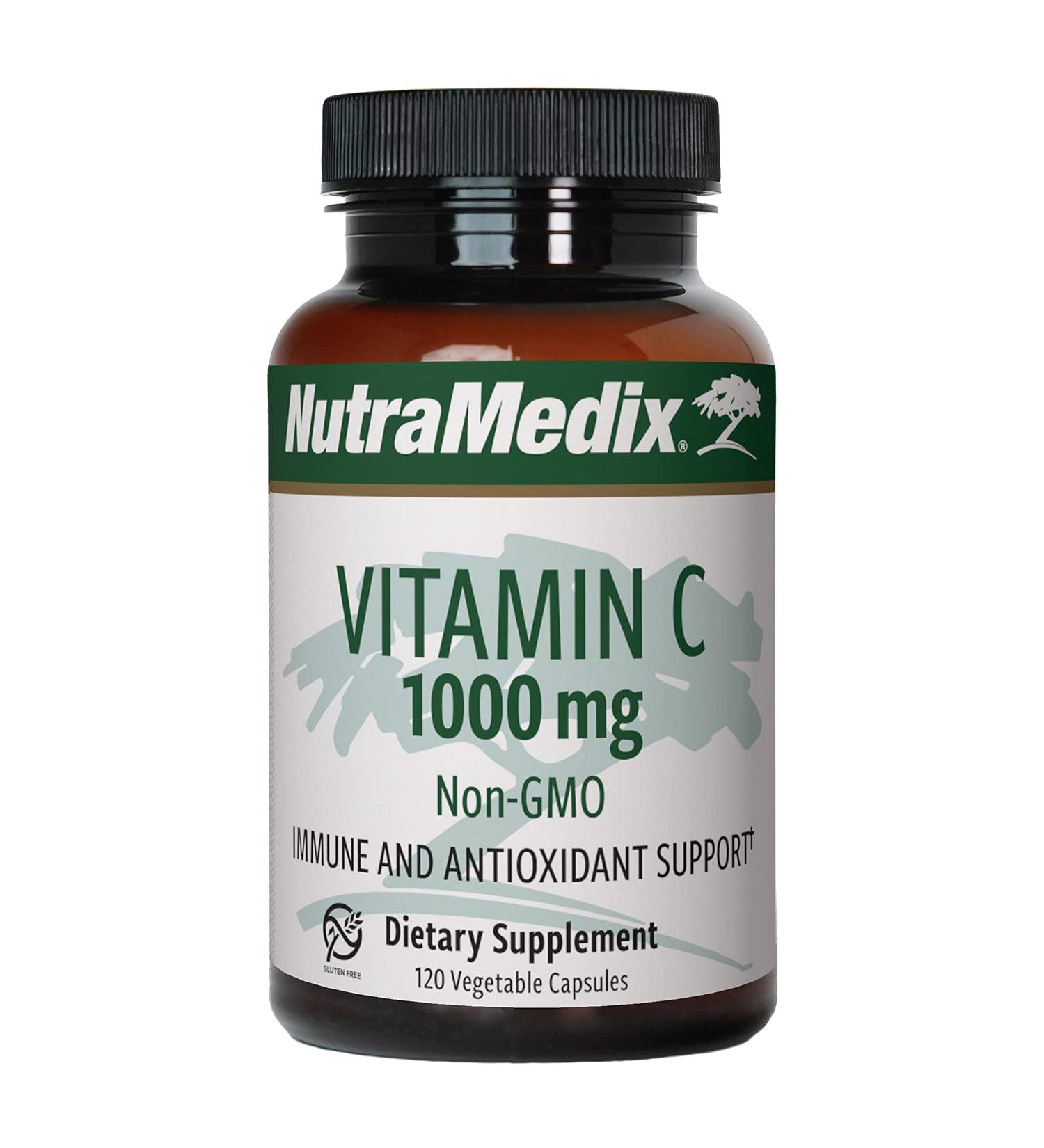NutraMedix Vitamin C 1000mg - 120 Vegetable Capsules | Immune Support & Antioxidant - Buy Online on GoSupps.com
