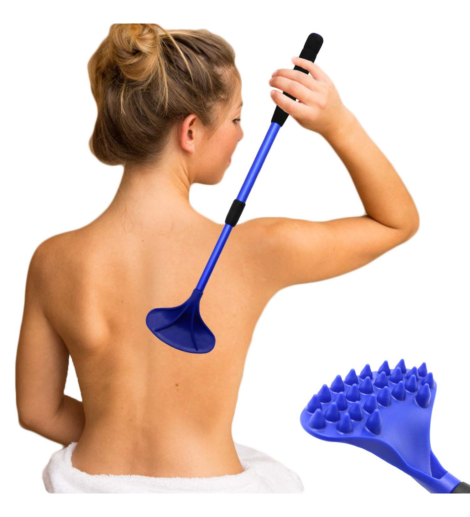 EASACE 21-inch Extendable Back Scratcher with Massage Head - Compact and Retractable - Blue - Buy Online on GoSupps.com