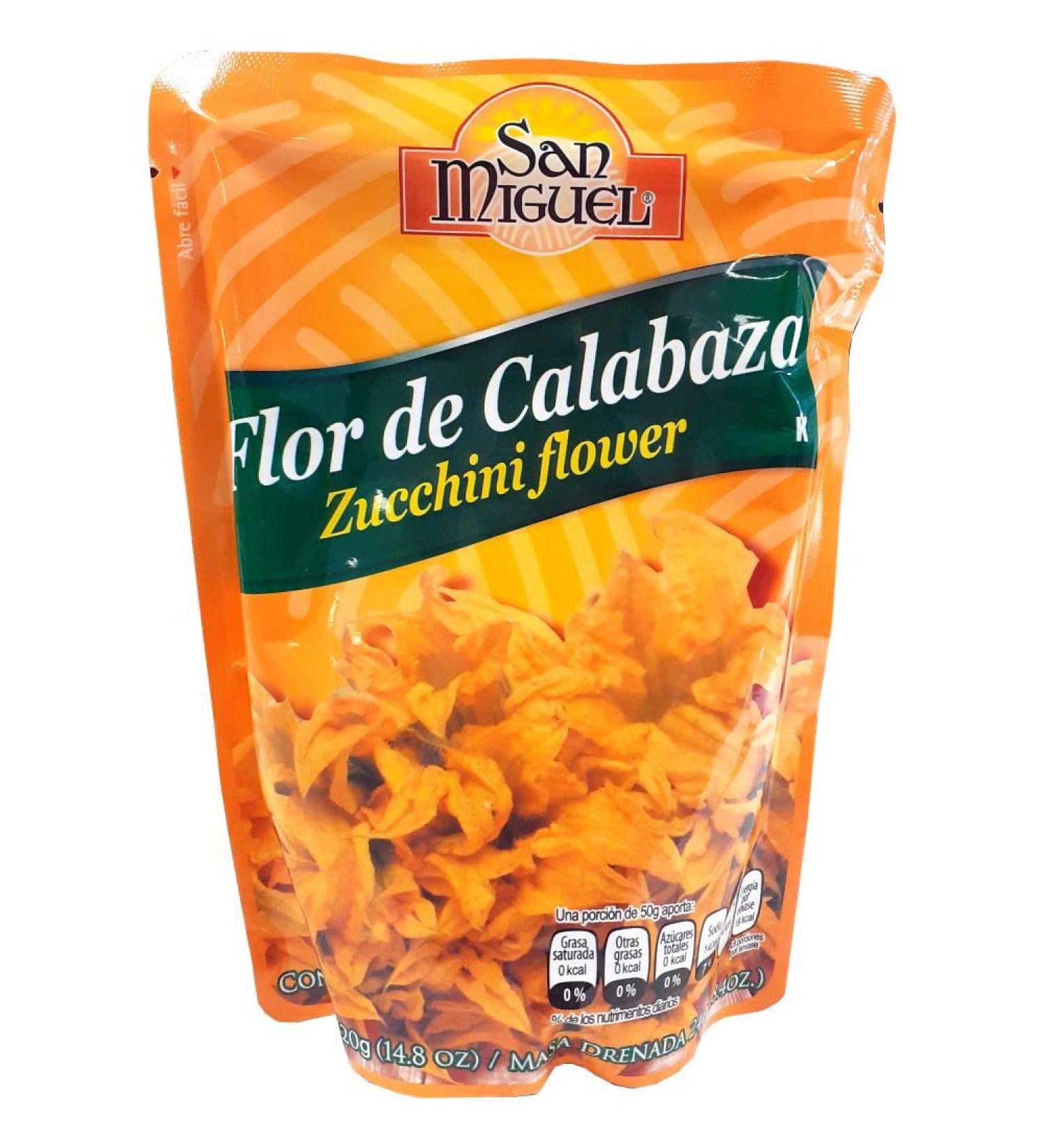San Miguel Flor De Calabaza Pouch 12 x 420g / Mexican Courgette Zucchini Flowers from Mexico Flowers for Cooking Ready to Eat - Buy Online on GoSupps.com